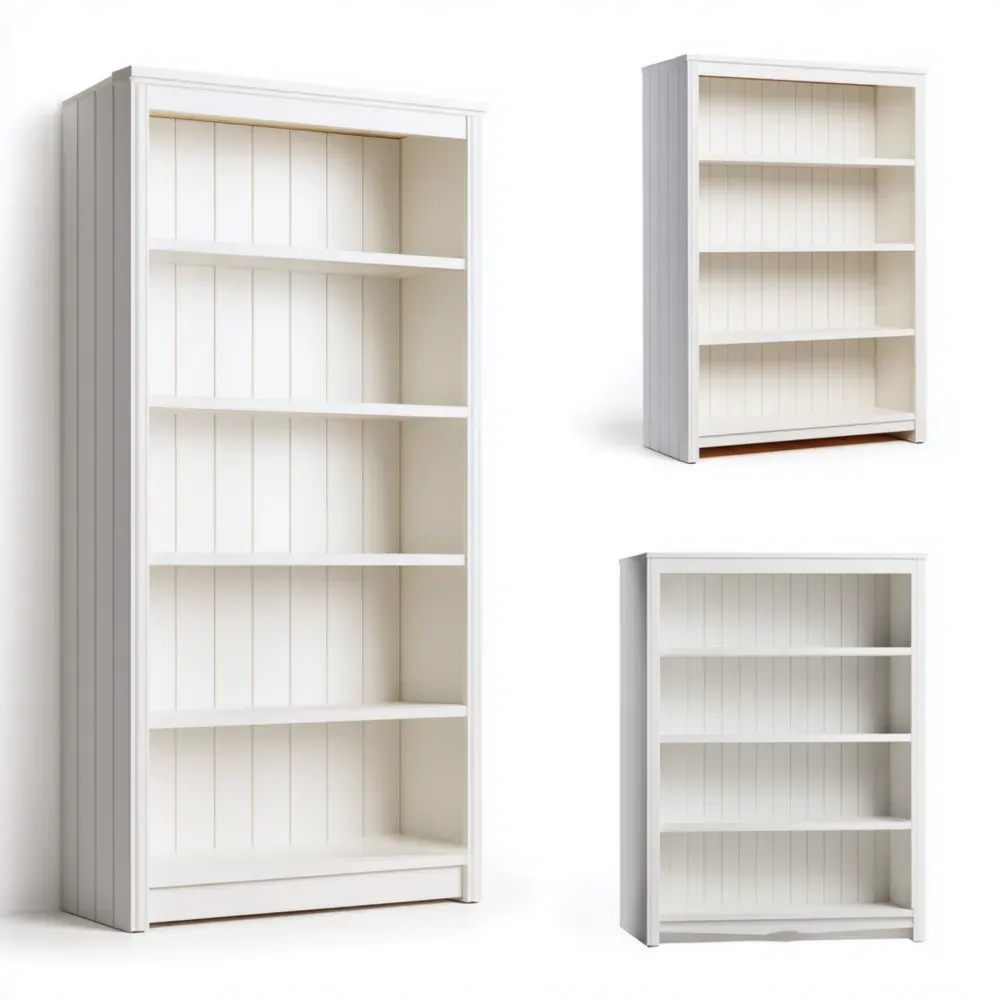 Estantería de madera blanca - 180x80x30 cm - Diseño moderno