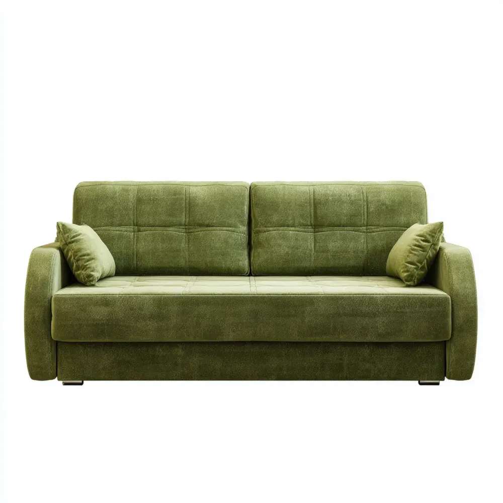 Sofá de Tela 200x90x85 cm – Verde – Diseño Clásico