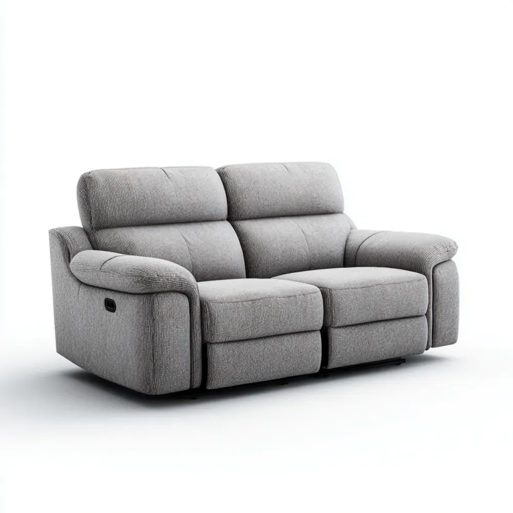 Sofá reclinable de tela 200x90x100 cm - Gris Claro - Diseño Moderno