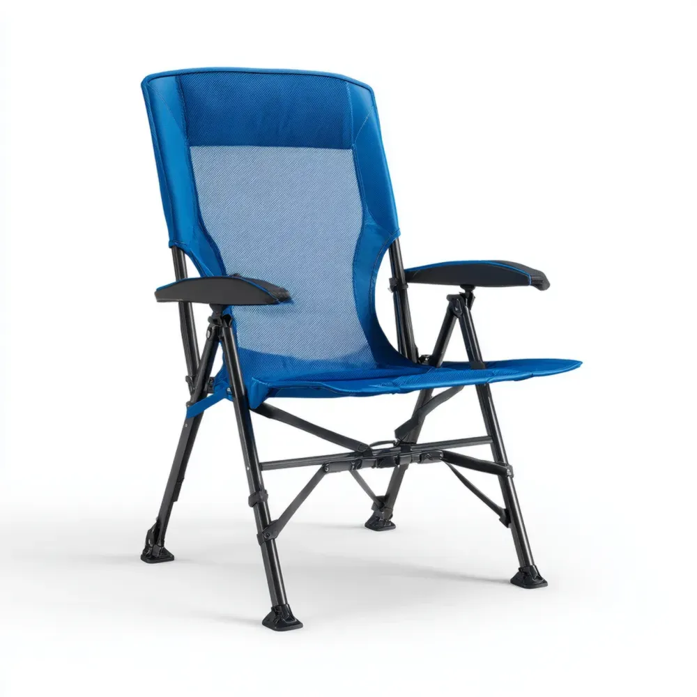 Silla Plegable Jardín Metal Tela Transpirable 60x75x90 cm Azul - Diseño Compacto