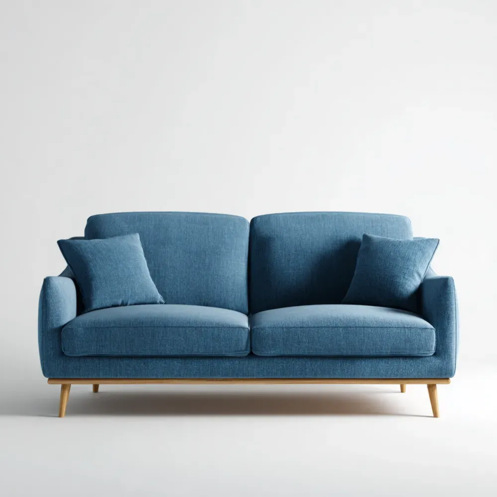 Sofá de dos plazas 200x90x85 cm - Tela Azul - Diseño Moderno