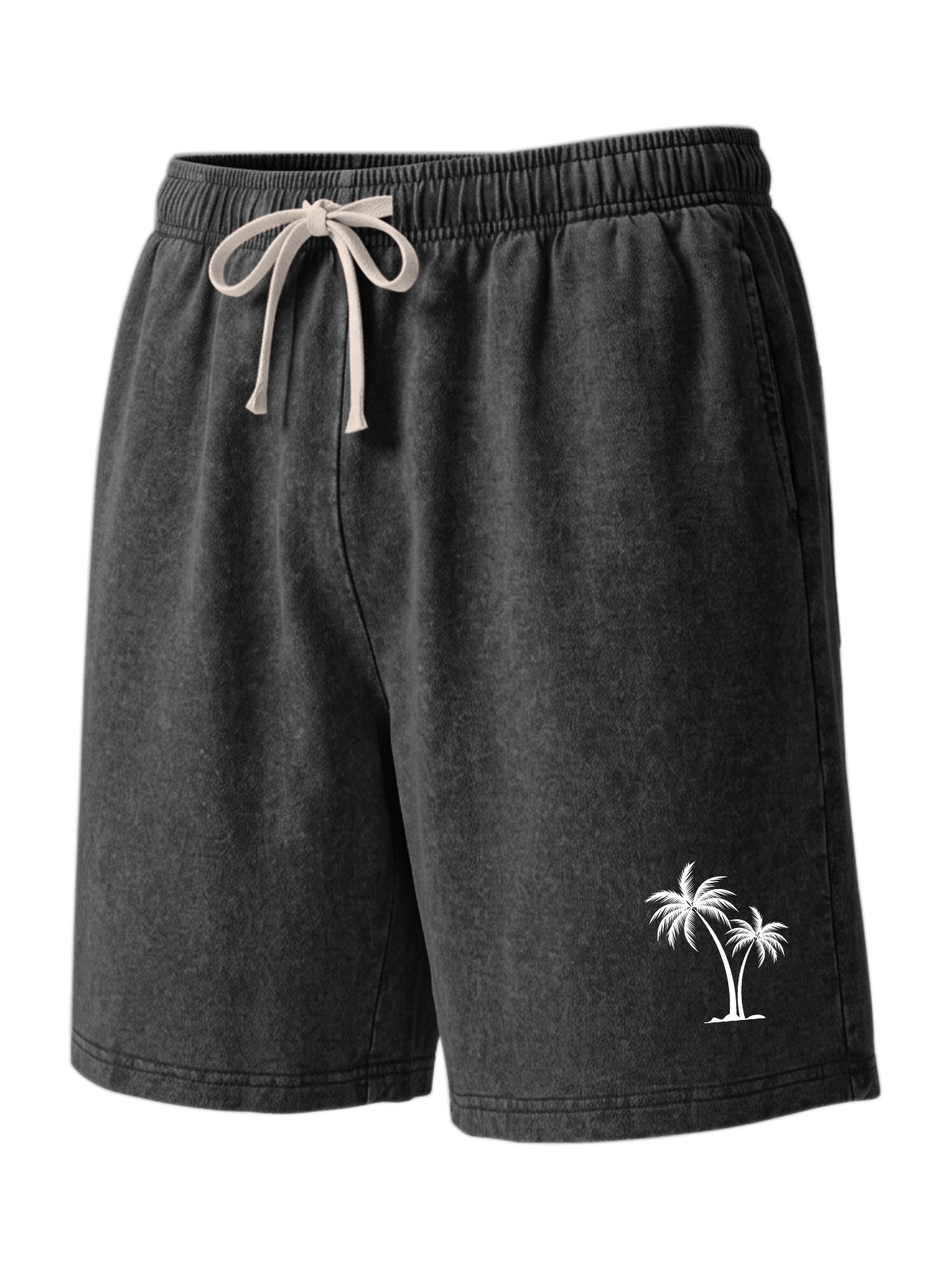 Simple Hawaiian Coconut Tree Print Pure Cotton Shorts