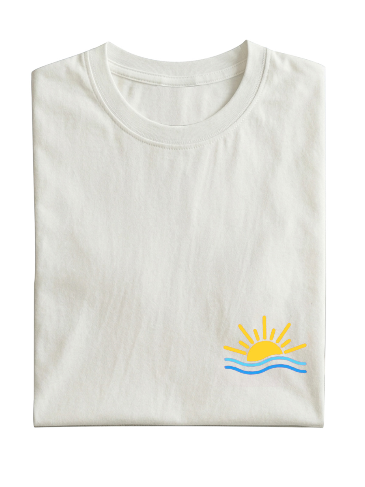 Hawaiian Sun Wave Printed Cotton Short Sleeve T-shirt