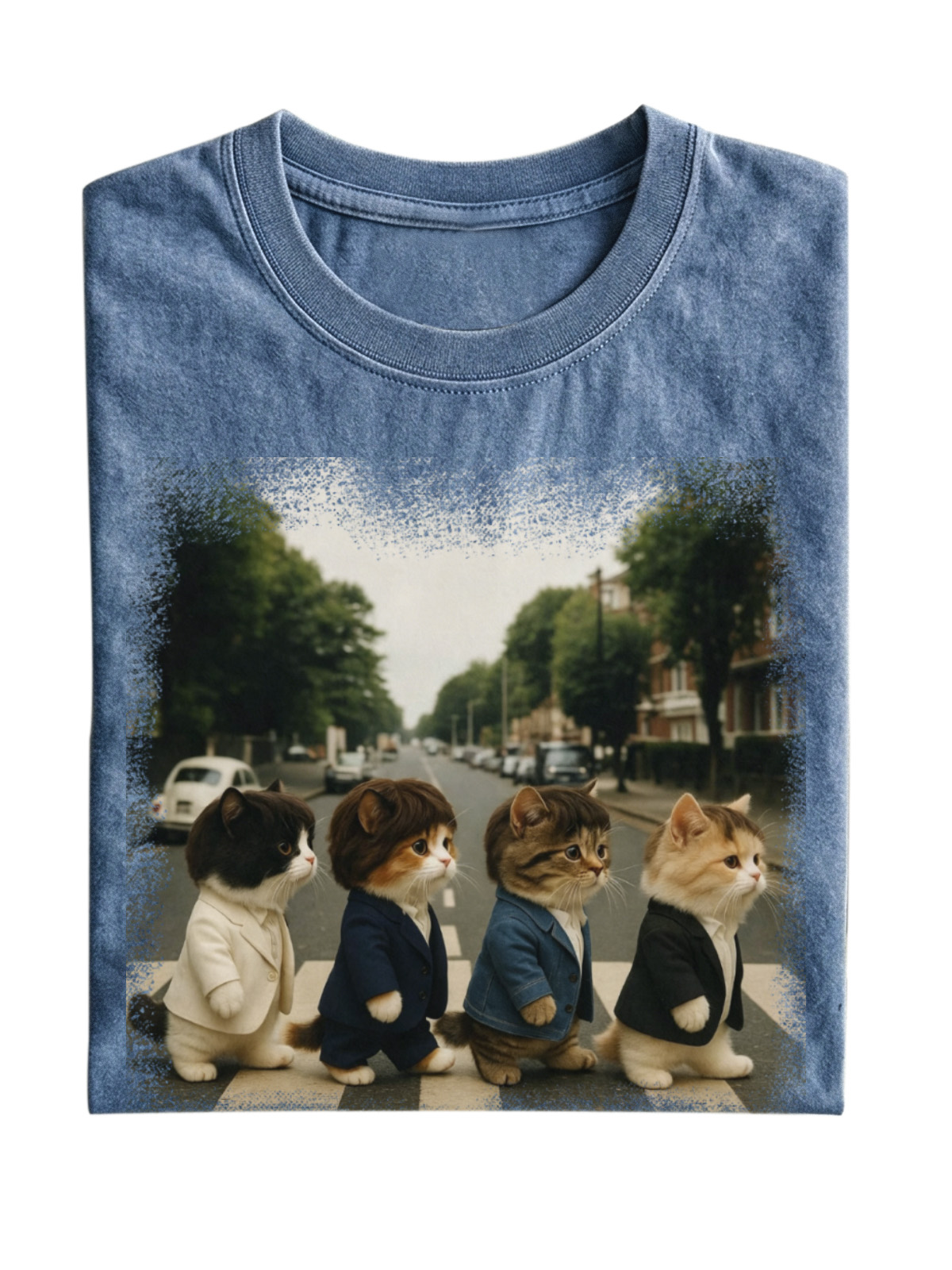 Retro Cat Band Cotton T-shirt