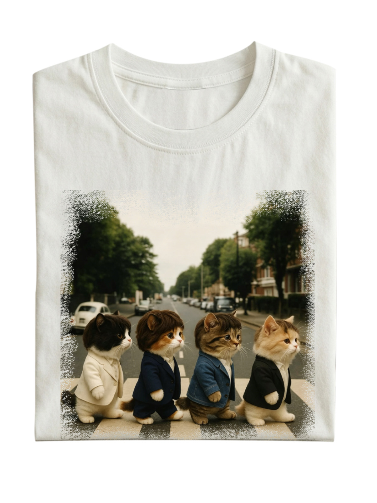 Retro Cat Band Cotton T-shirt