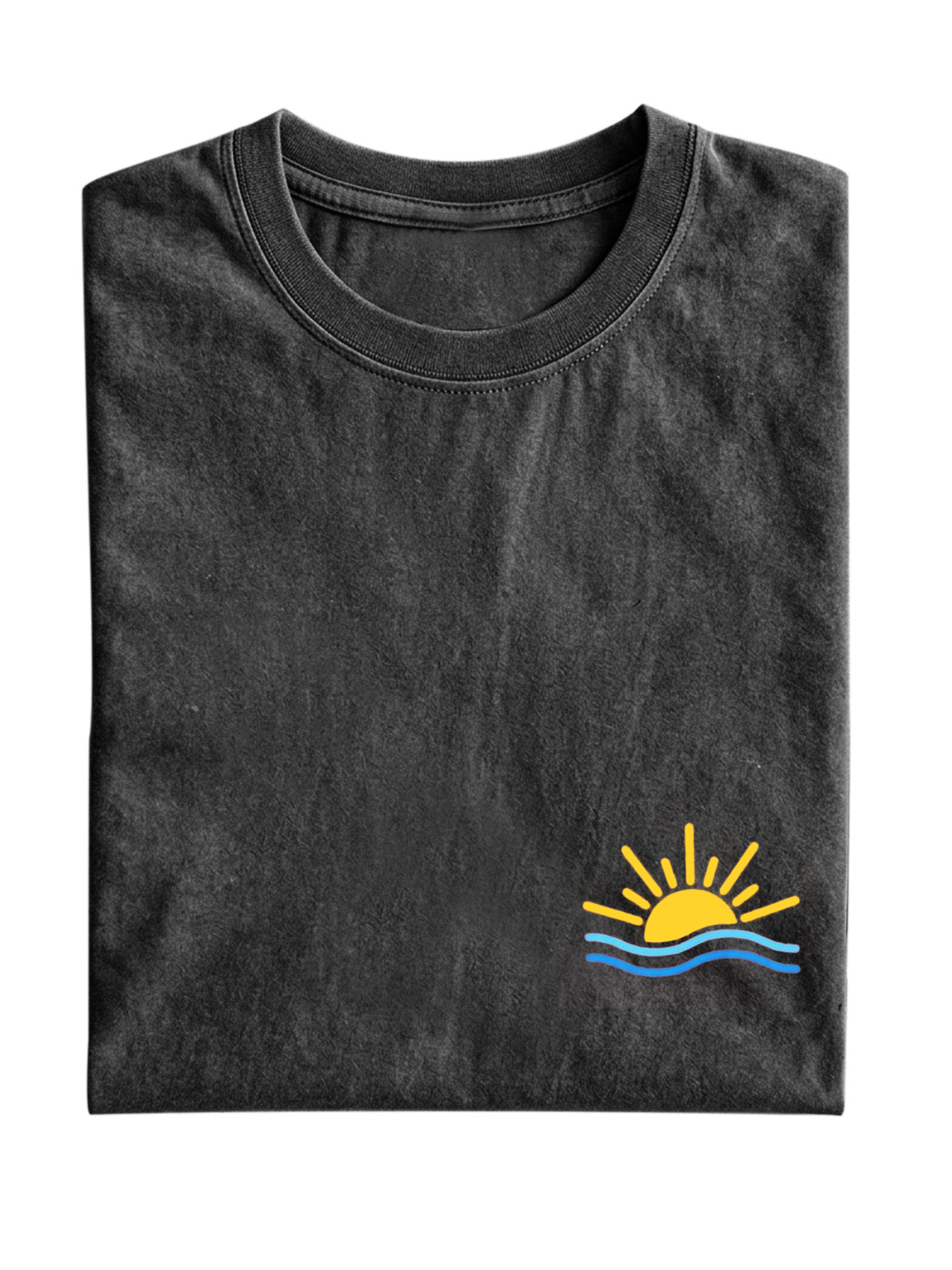 Hawaiian Sun Wave Printed Cotton Short Sleeve T-shirt