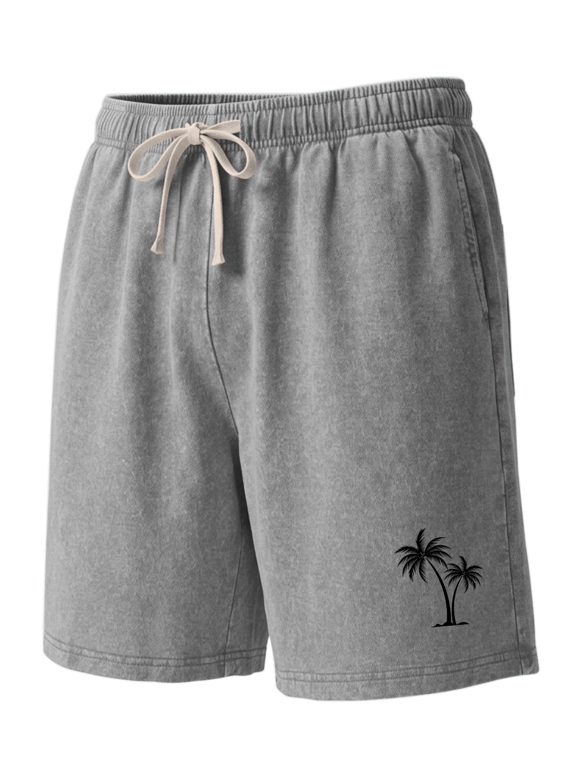 Simple Hawaiian Coconut Tree Print Pure Cotton Shorts