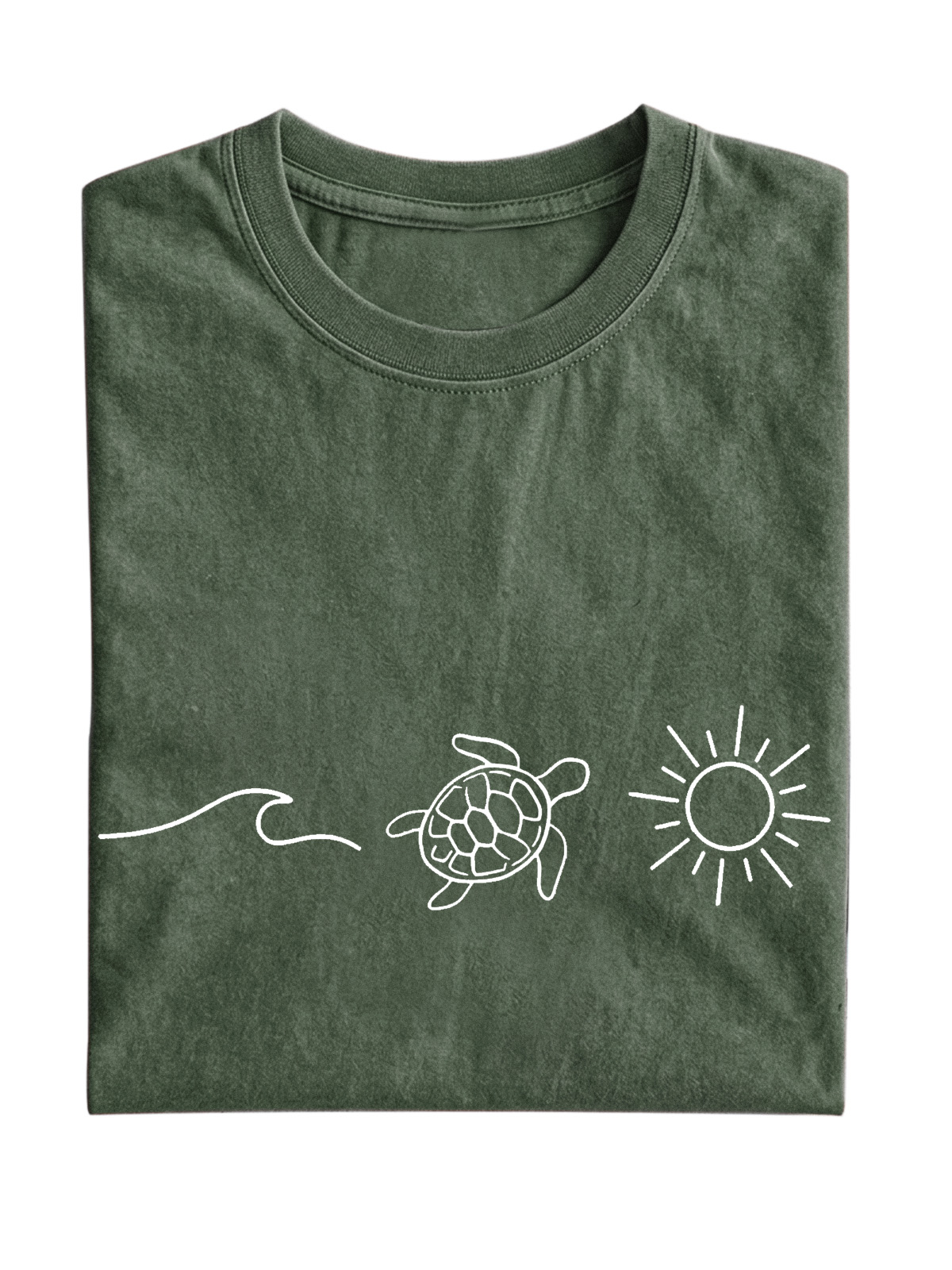 Daily Casual Wave Turtle Sunshine Cotton Short Sleeve T-shirt