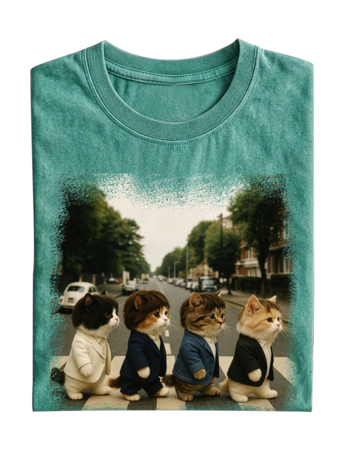 Retro Cat Band Cotton T-shirt