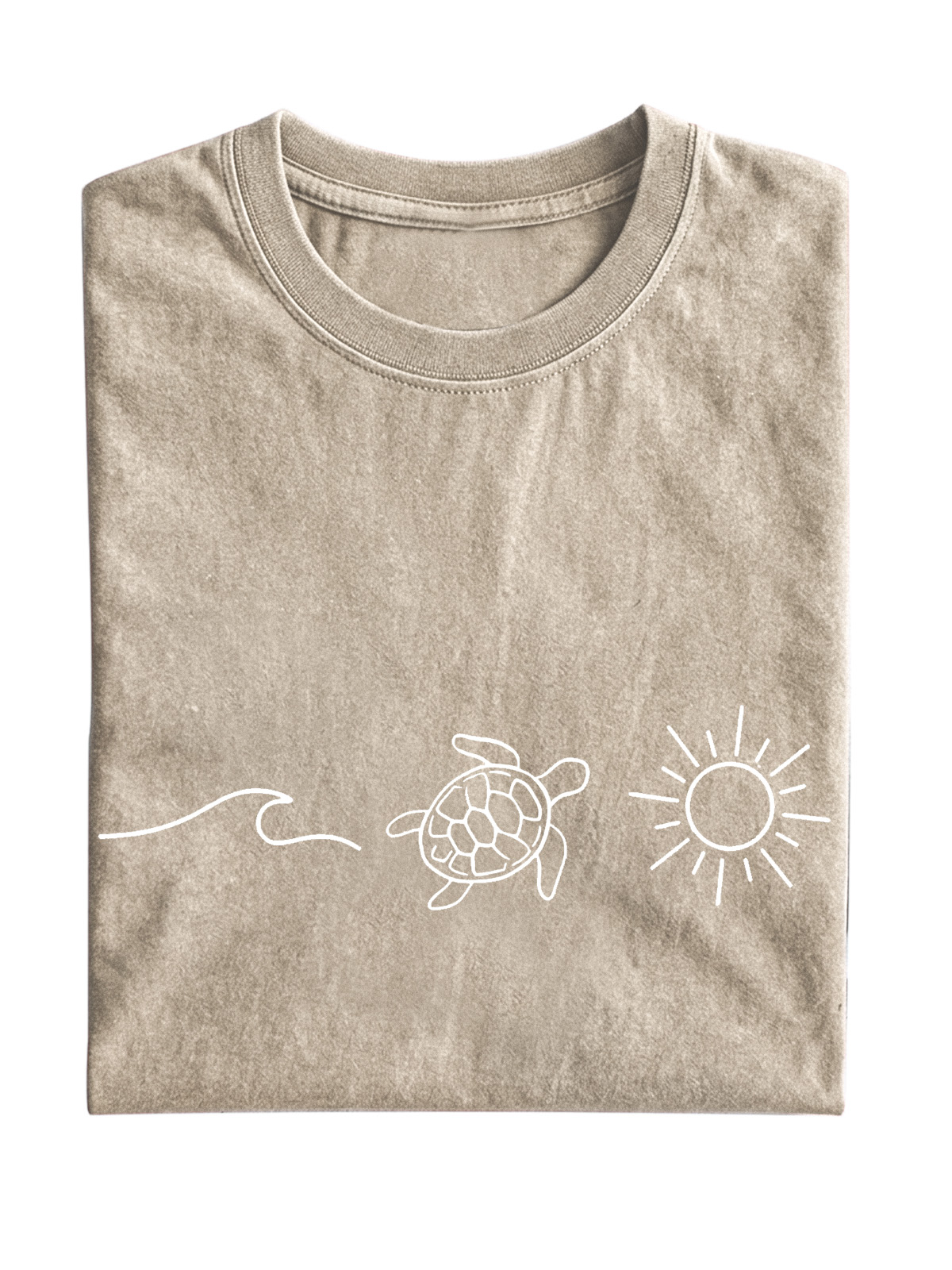 Daily Casual Wave Turtle Sunshine Cotton Short Sleeve T-shirt