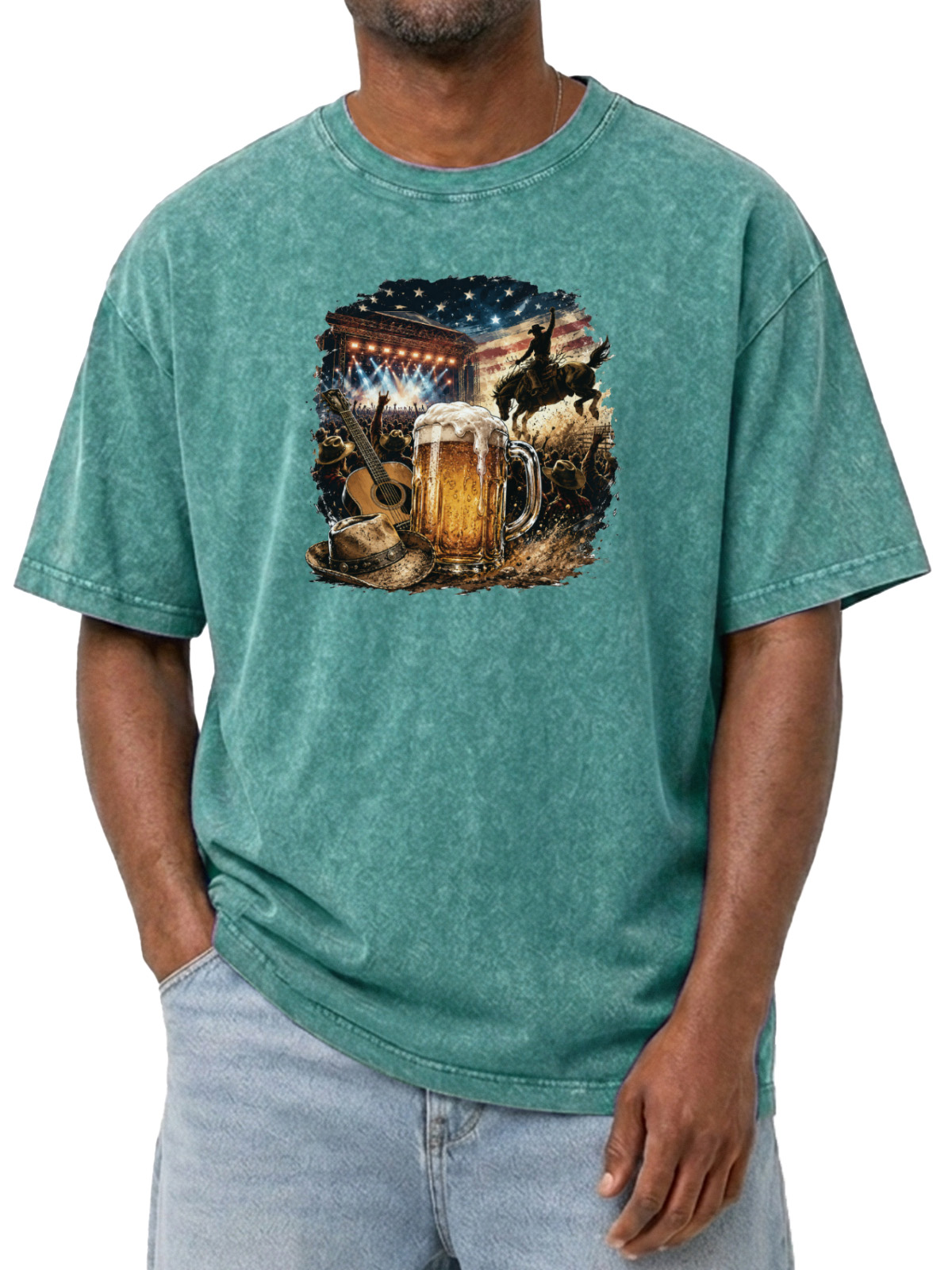 Vintage Country Music Beer Wash Cotton Tee