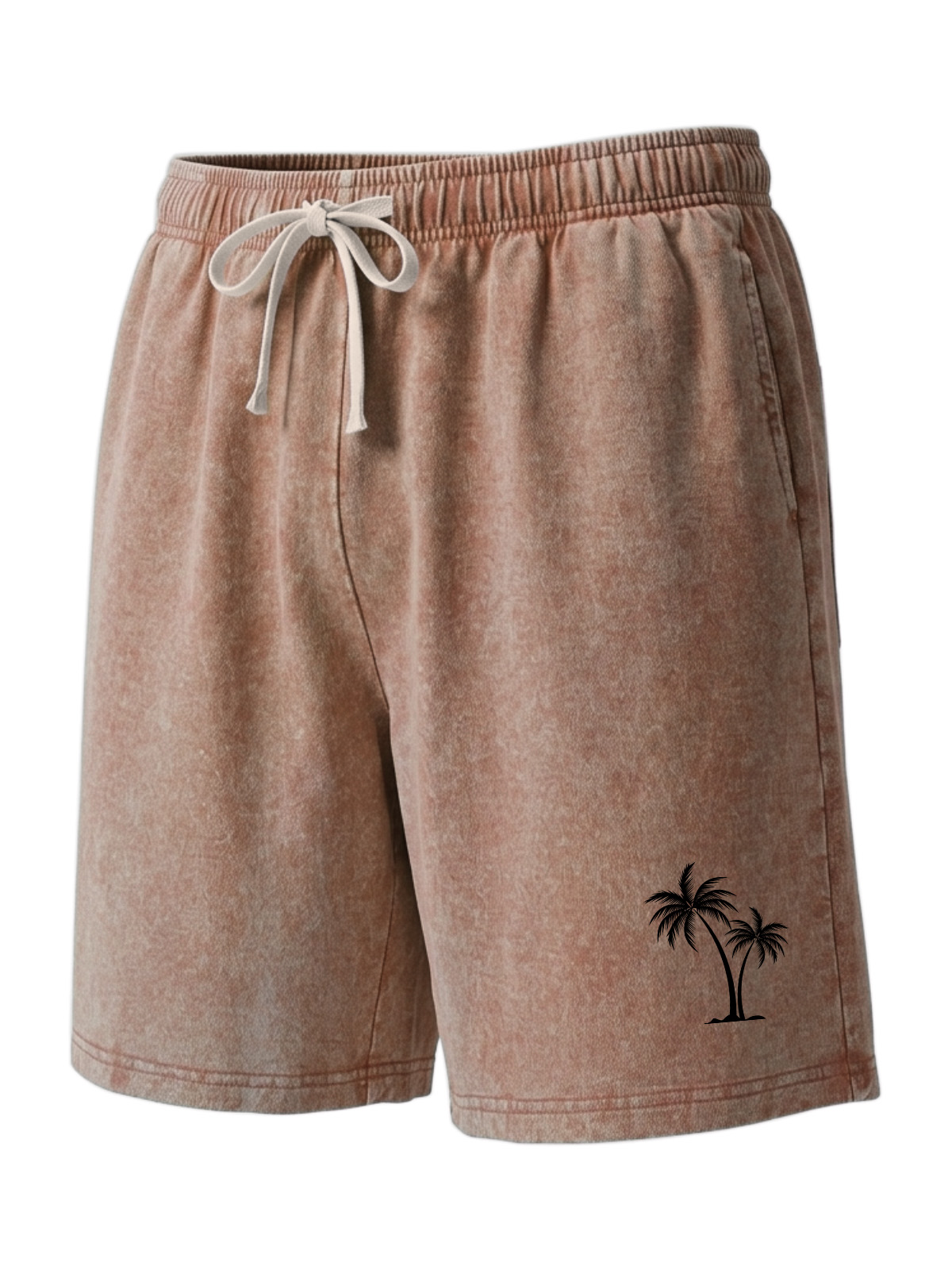 Simple Hawaiian Coconut Tree Print Pure Cotton Shorts
