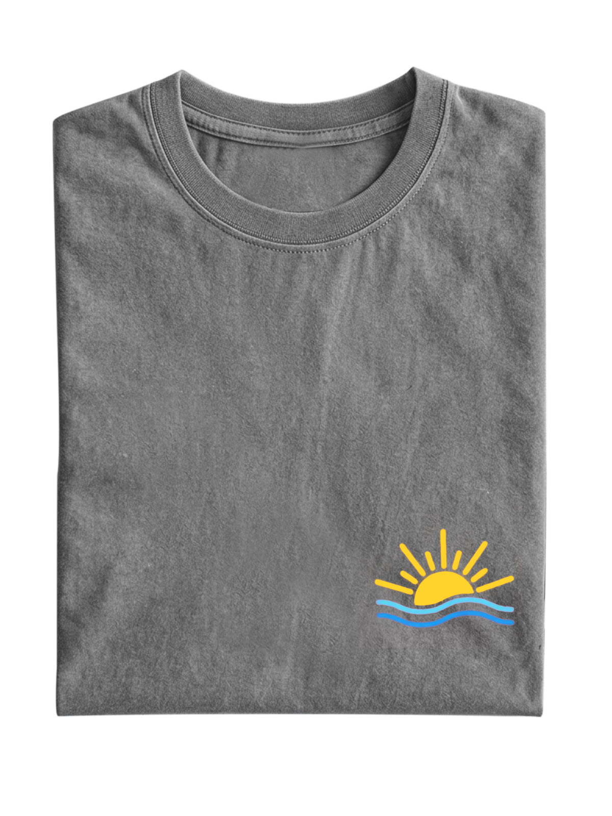 Hawaiian Sun Wave Printed Cotton Short Sleeve T-shirt
