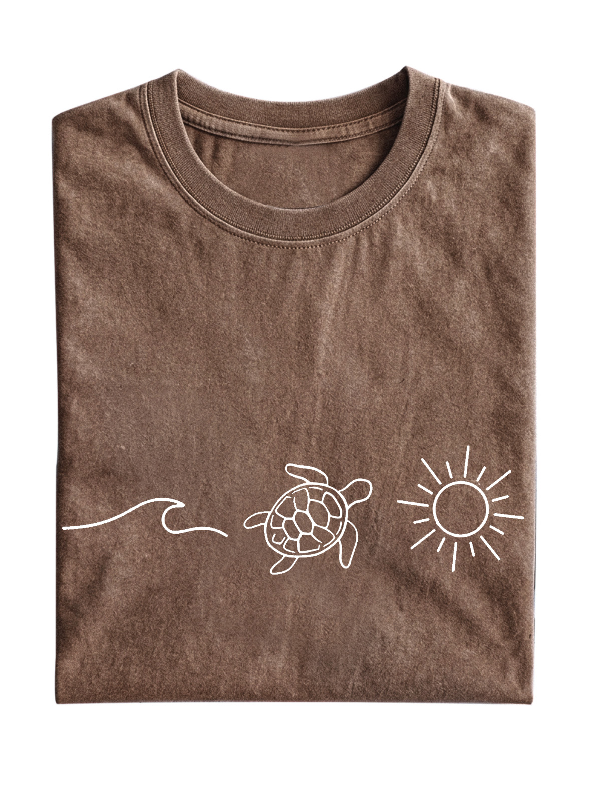 Daily Casual Wave Turtle Sunshine Cotton Short Sleeve T-shirt