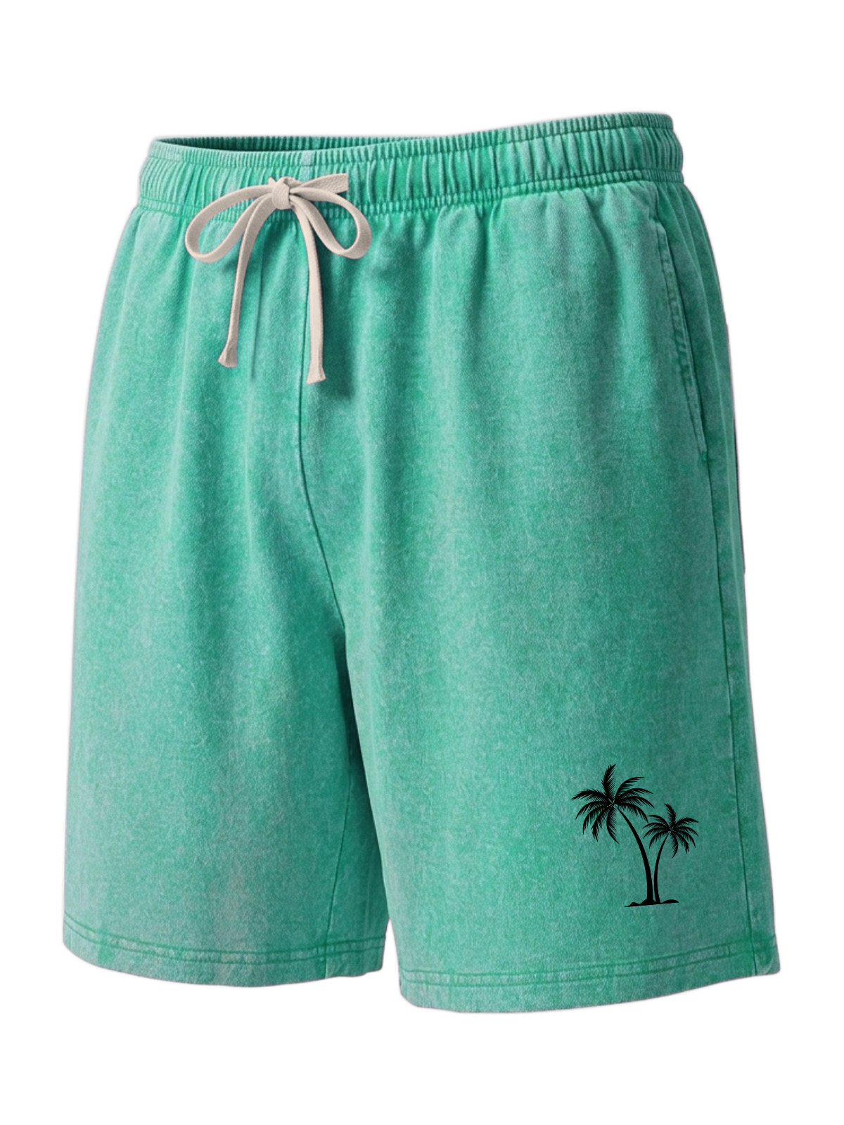 Simple Hawaiian Coconut Tree Print Pure Cotton Shorts
