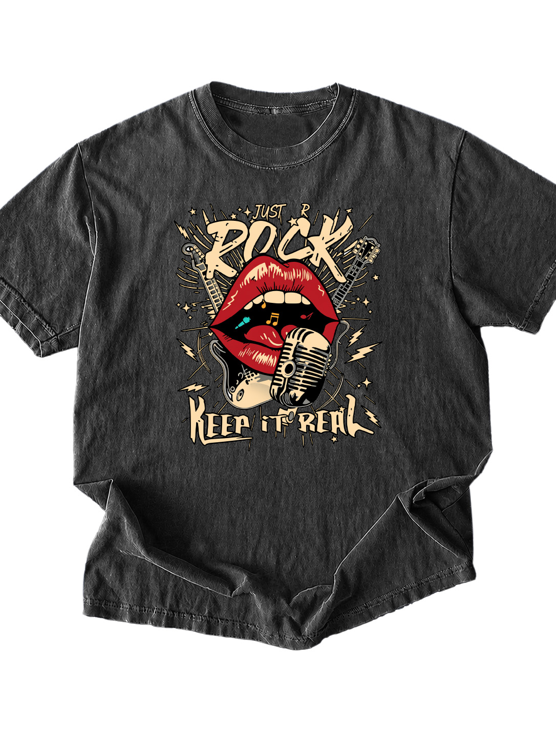 Rock Keep It Real Graphic Washed Short-sleeve T-shirt