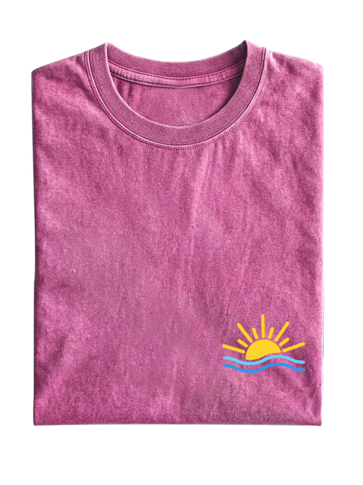 Hawaiian Sun Wave Printed Cotton Short Sleeve T-shirt