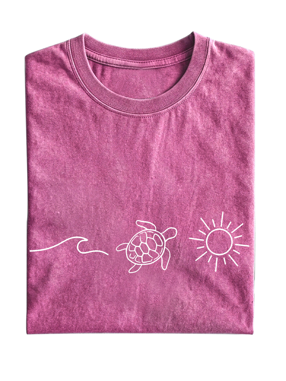 Daily Casual Wave Turtle Sunshine Cotton Short Sleeve T-shirt