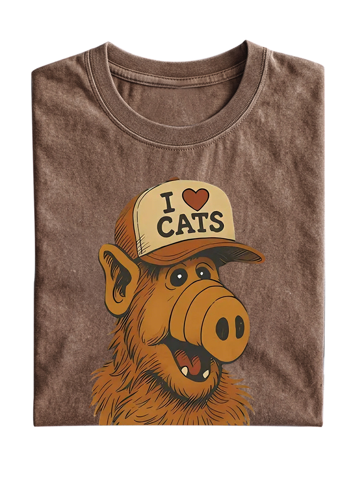 Retro I Love Cats Cotton Short-sleeved T-shirt