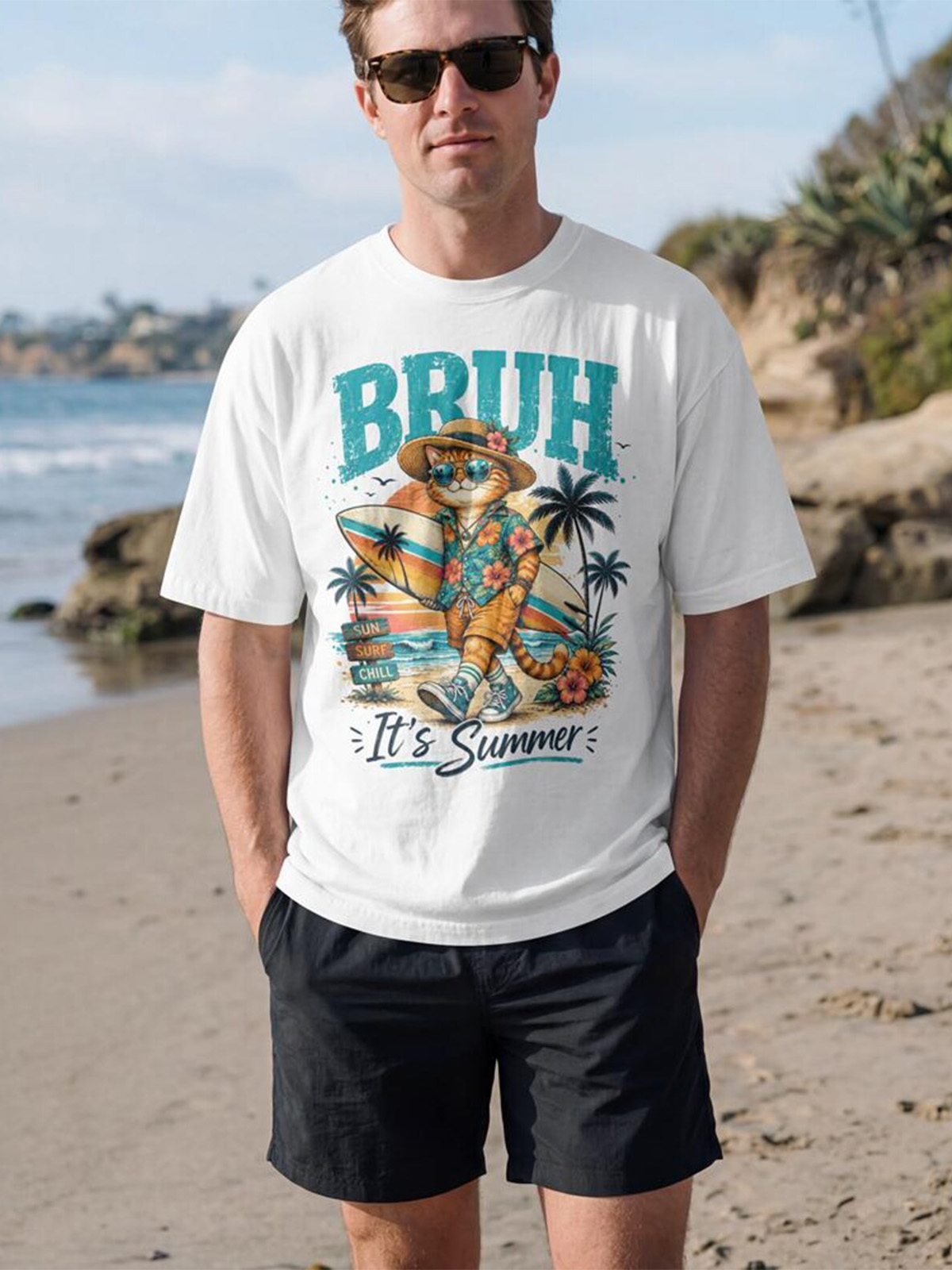 Casual Fun IT'S SUMMER BRUH Cotton Short Sleeve T-Shirt
