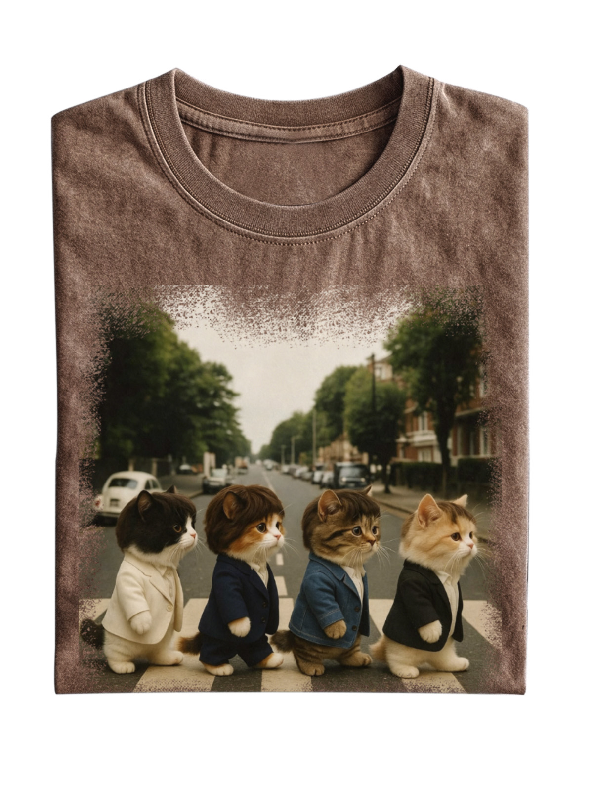 Retro Cat Band Cotton T-shirt