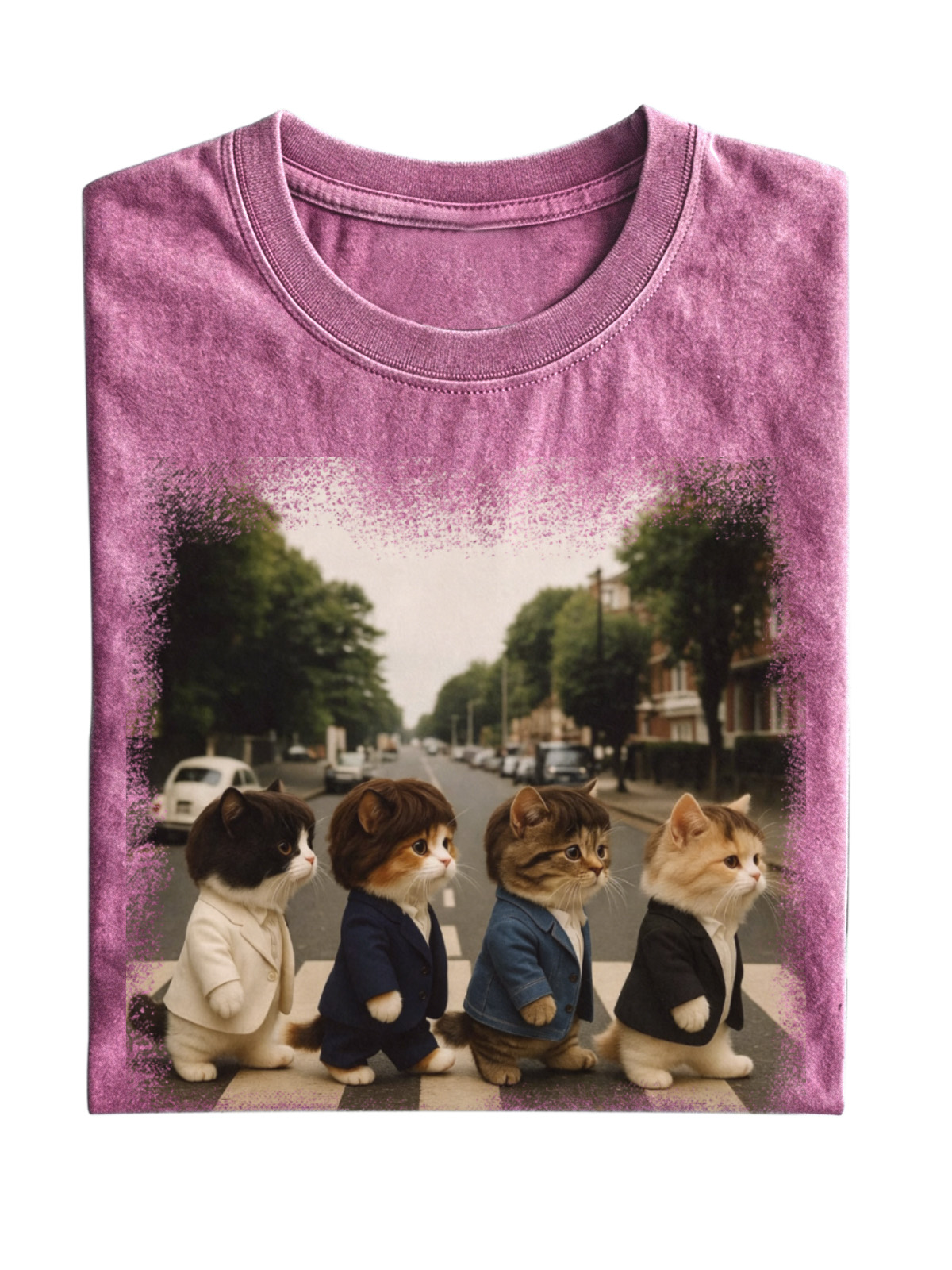 Retro Cat Band Cotton T-shirt