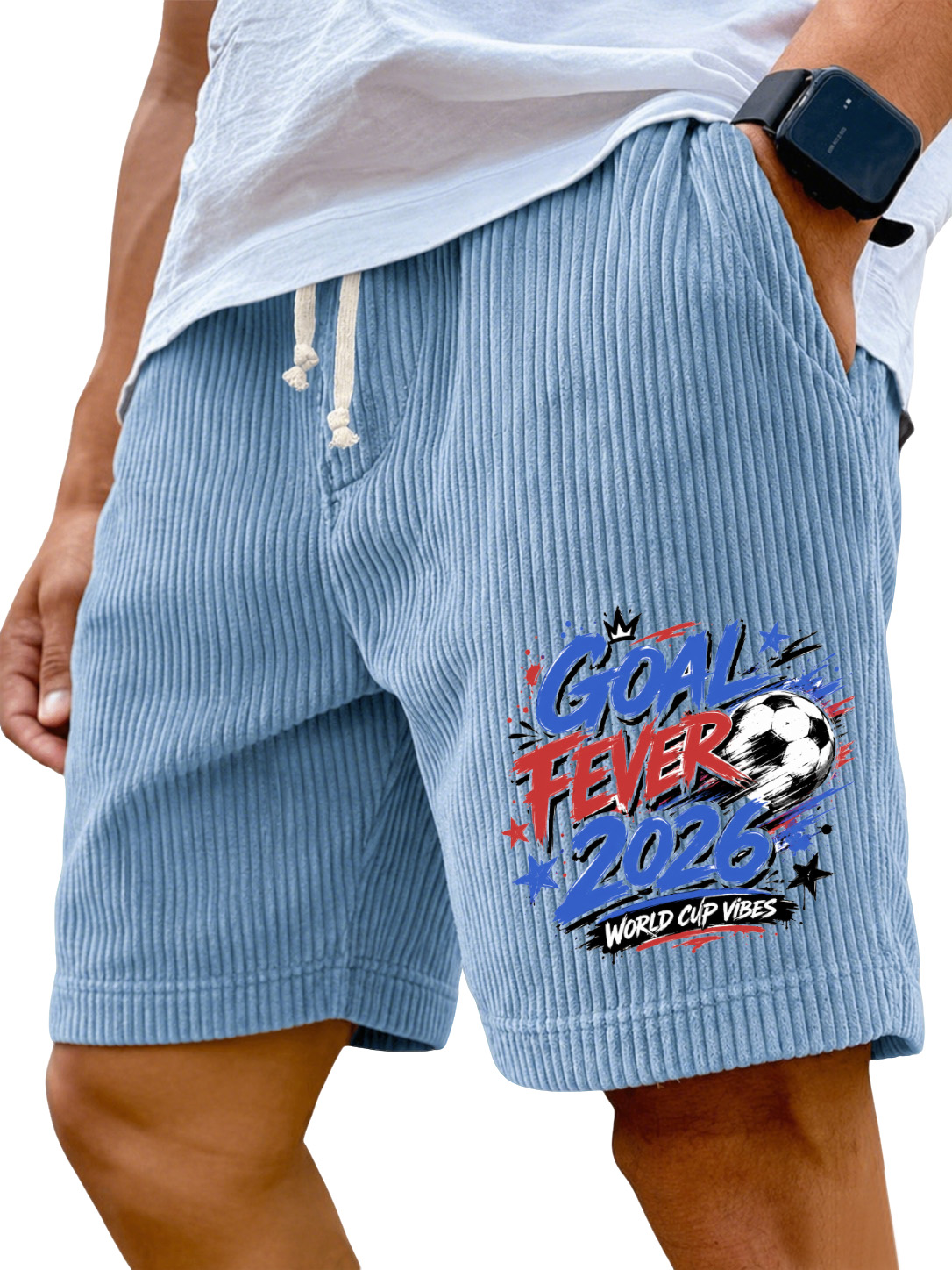 Men’s Corduroy Goal Fever Soccer Graphic Shorts