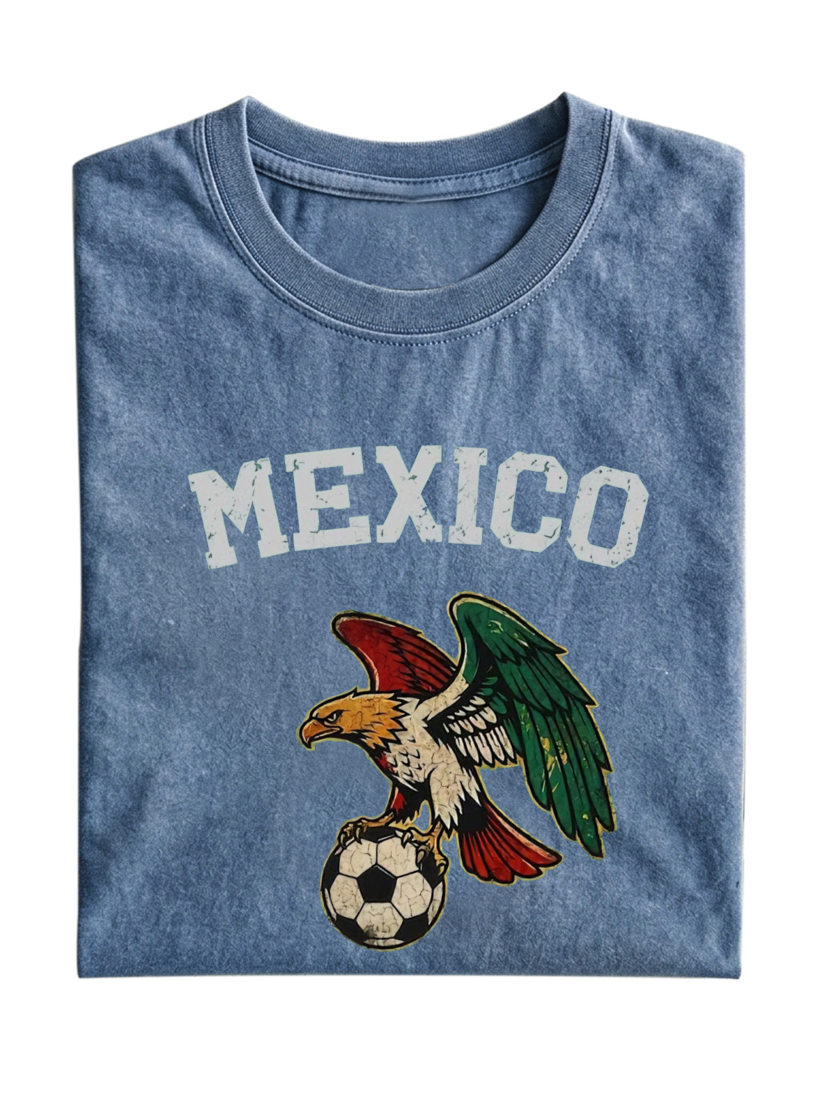 World Cup Mexico Printed Washed Cotton Short-sleeved T-shirt
