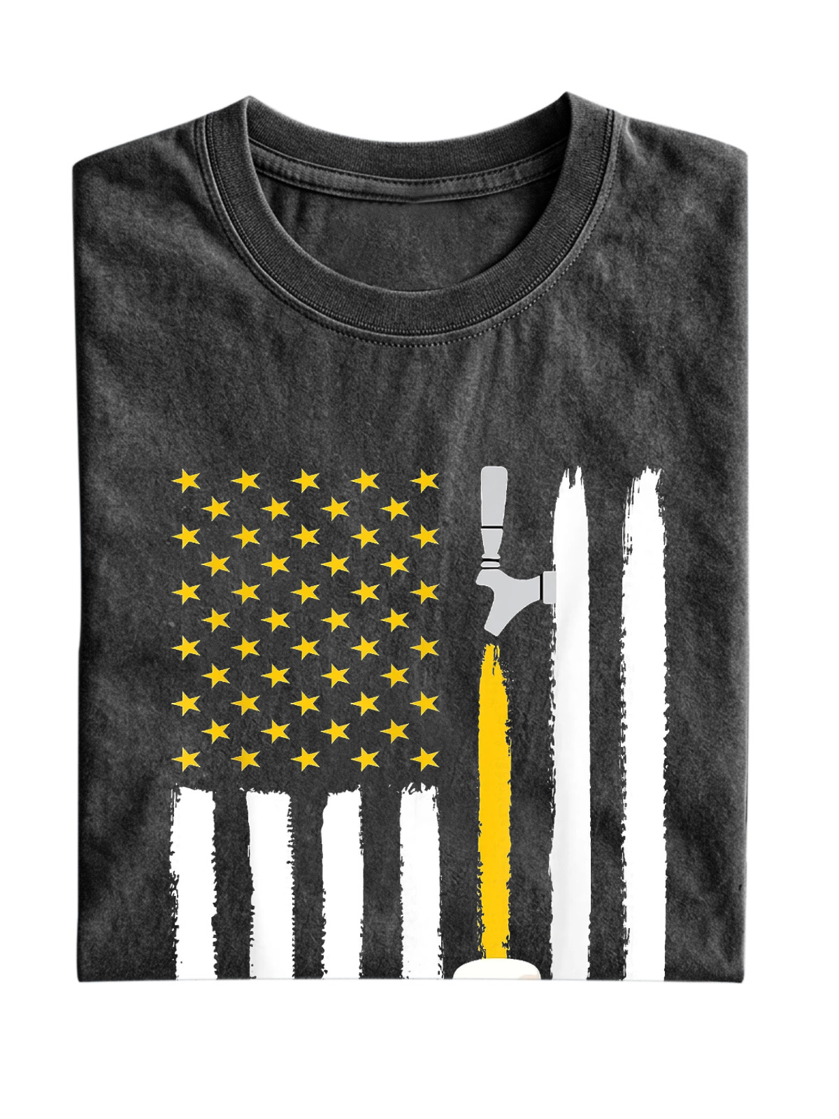 Fun Beer American Flag Cotton Short Sleeve Tee