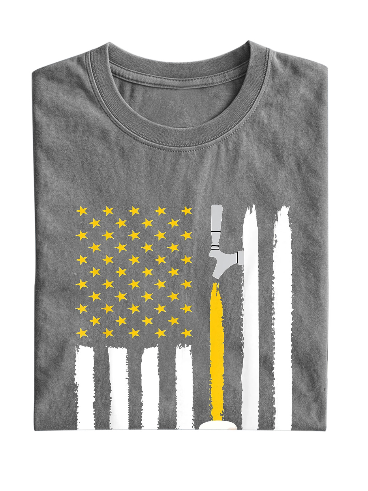 Fun Beer American Flag Cotton Short Sleeve Tee