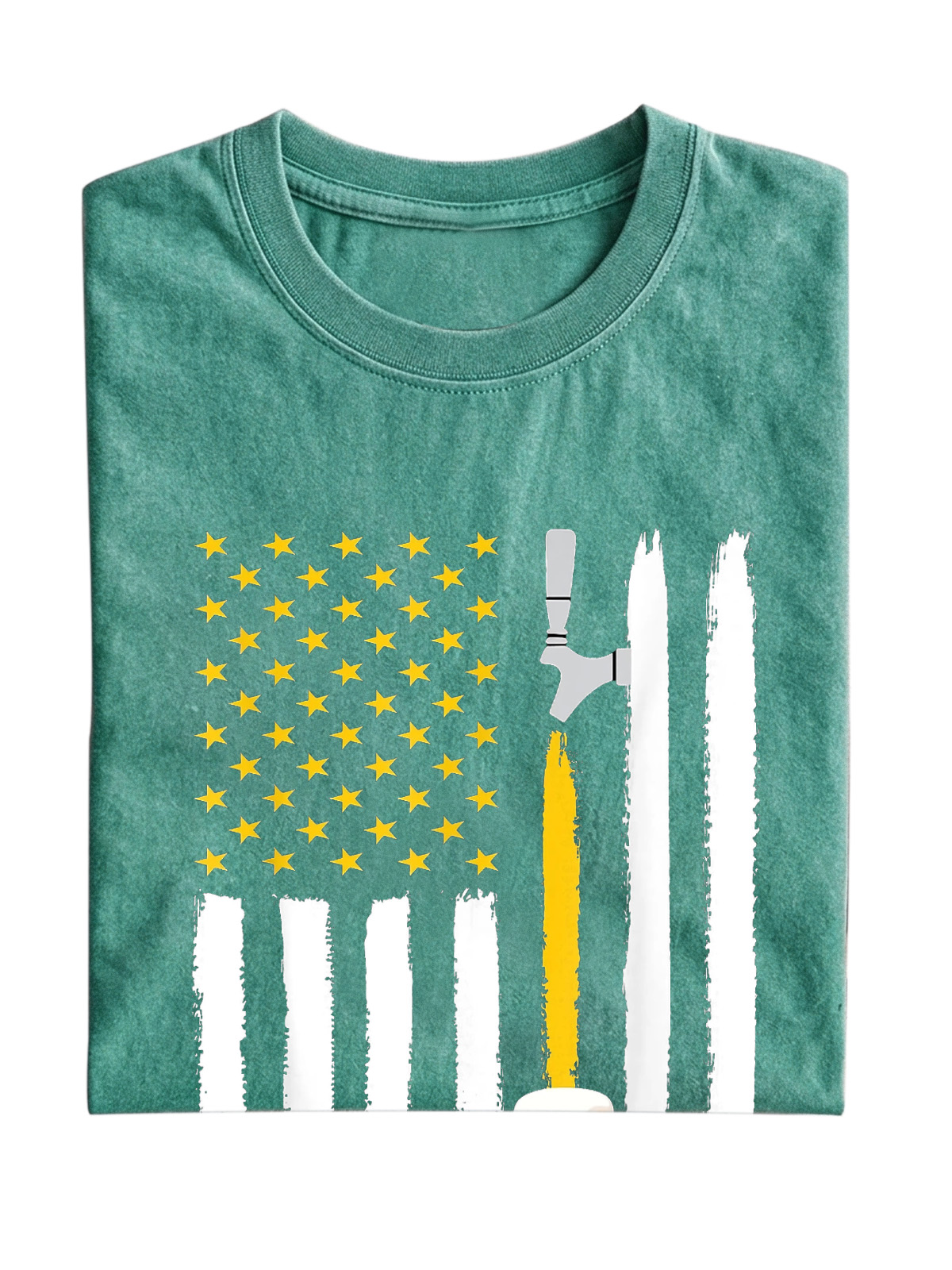 Fun Beer American Flag Cotton Short Sleeve Tee