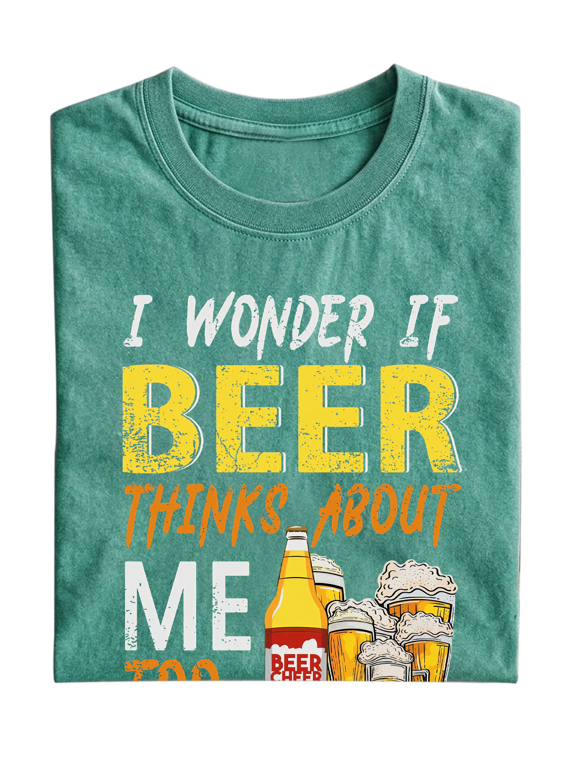 I Wonder If Beer Thinks About Me Too Cotton Short-sleeve T-shirt