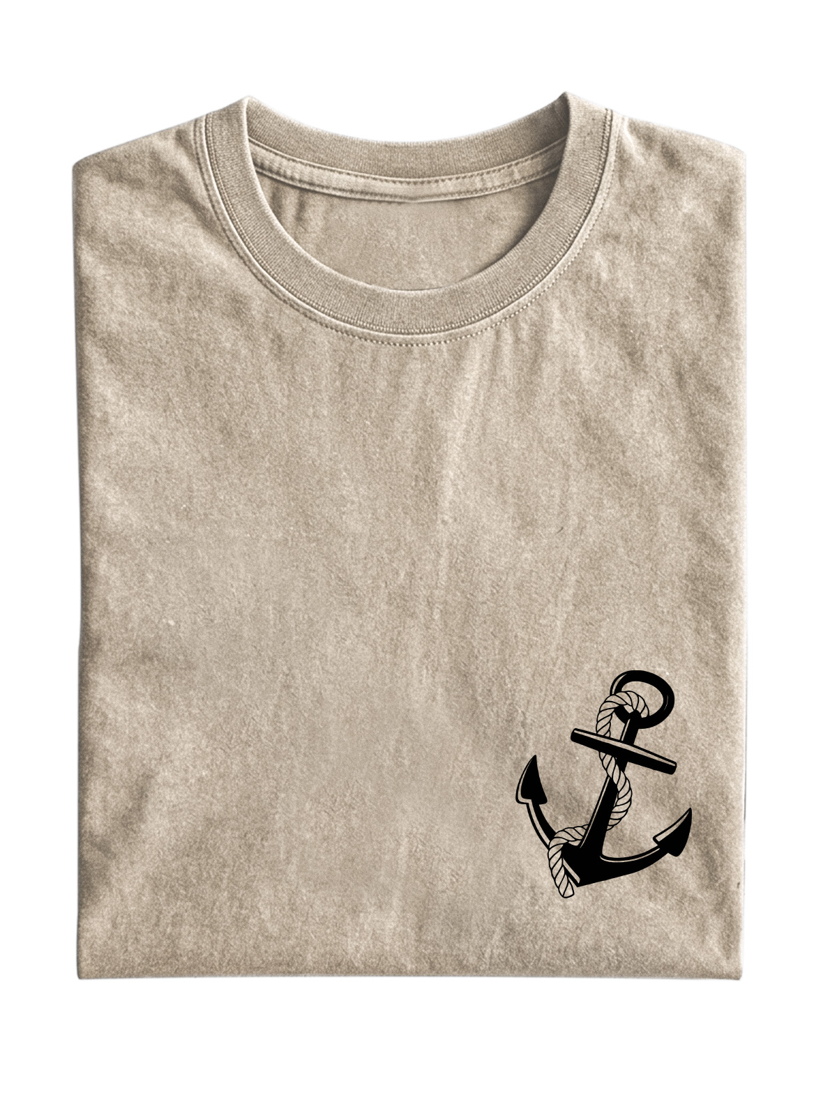 Simple Anchor Print Cotton Short-sleeved T-shirt