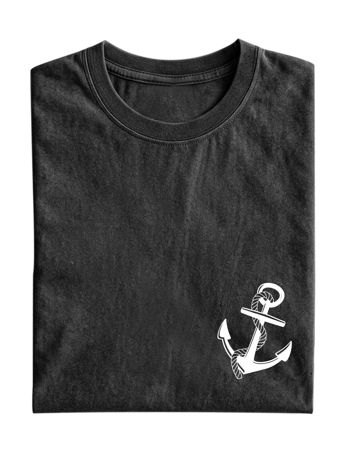 Simple Anchor Print Cotton Short-sleeved T-shirt