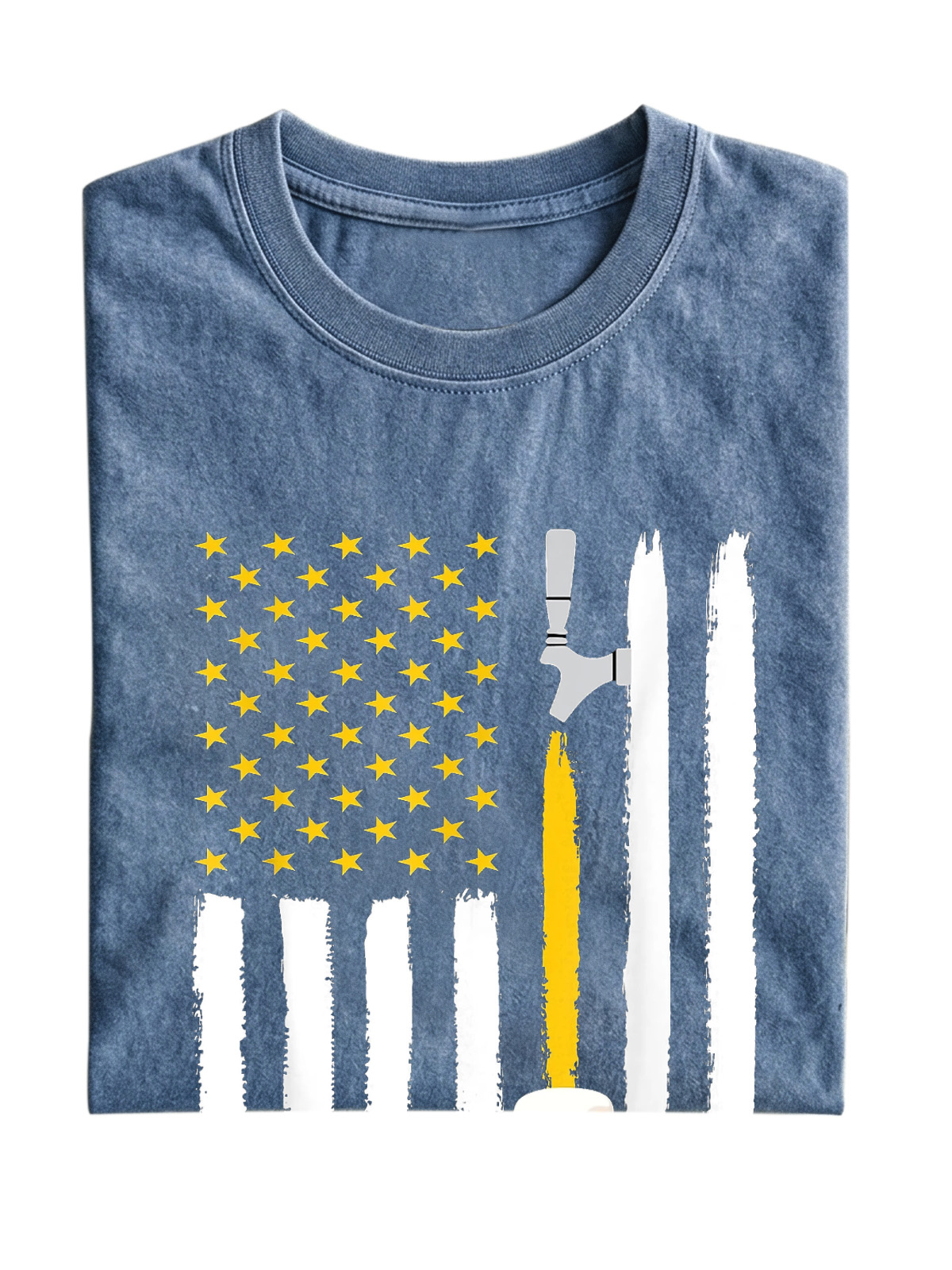 Fun Beer American Flag Cotton Short Sleeve Tee