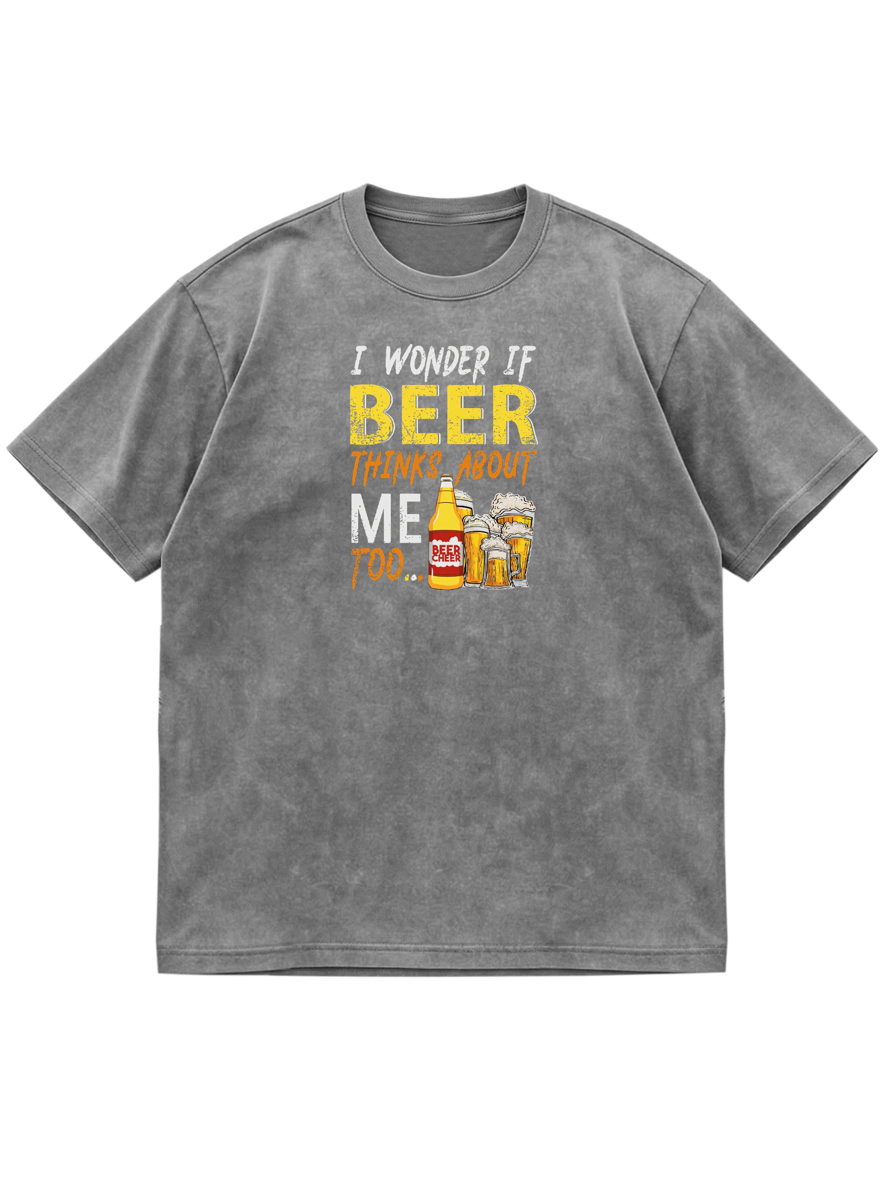 I Wonder If Beer Thinks About Me Too Cotton Short-sleeve T-shirt