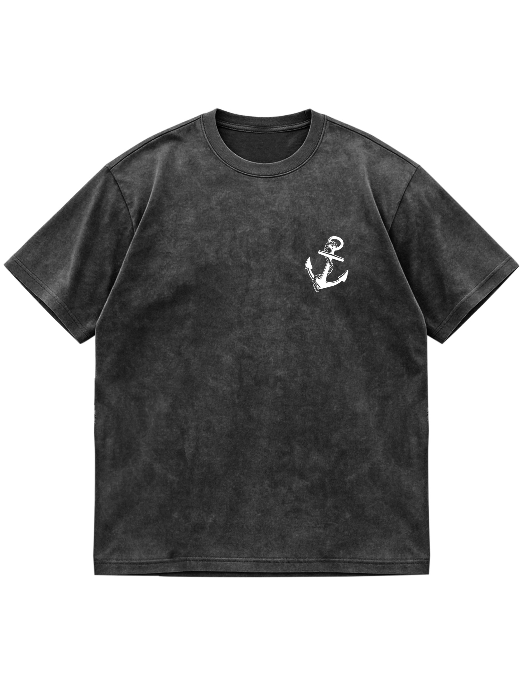 Simple Anchor Print Cotton Short-sleeved T-shirt