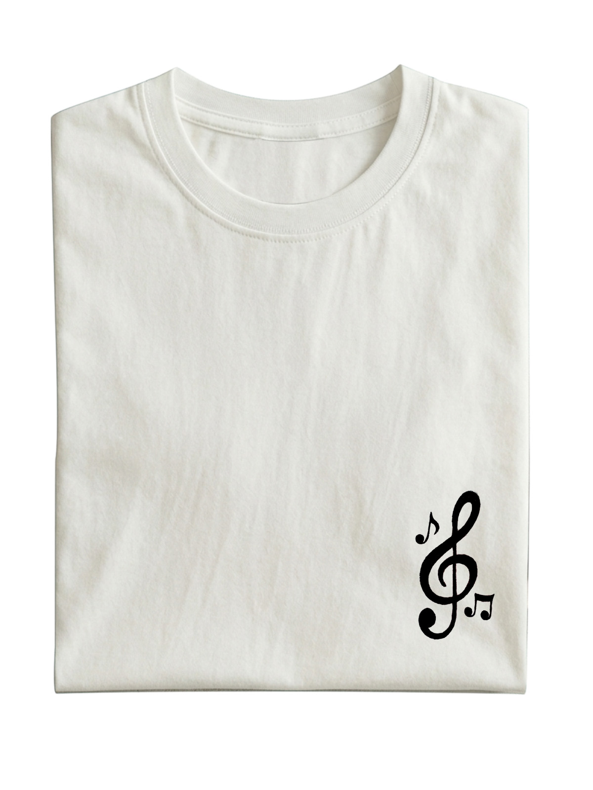 Simple Everyday Music Note Cotton Short-Sleeve T-Shirt