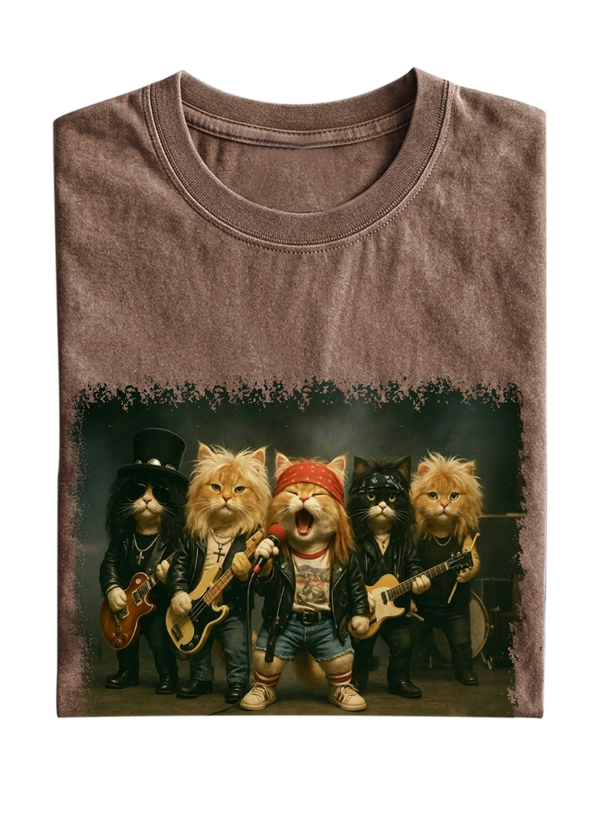 Cat Rock Band Cotton T-shirt