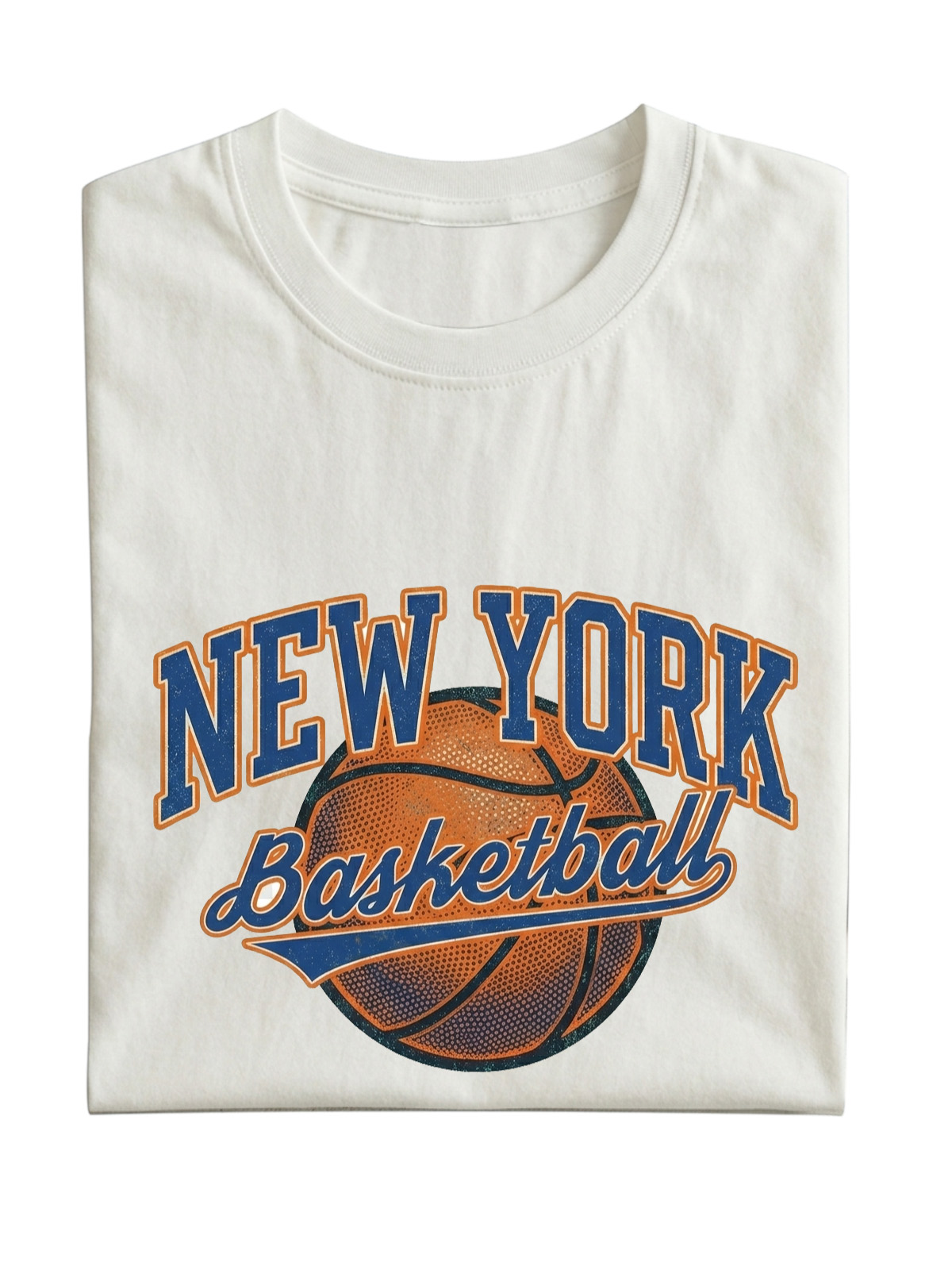 Vintage Newyork Basketball Cotton Short Sleeve T-shirt