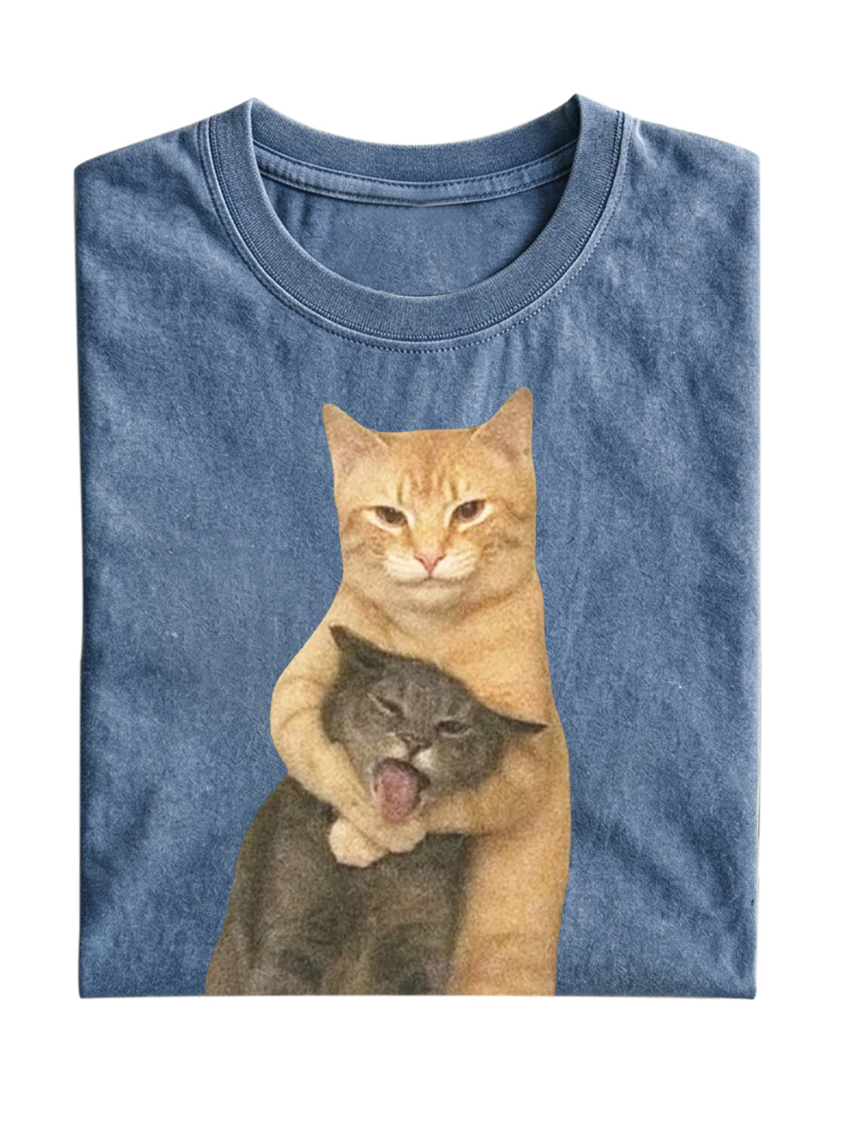 Wacky Cat Meme Cotton Short-sleeve T-shirt