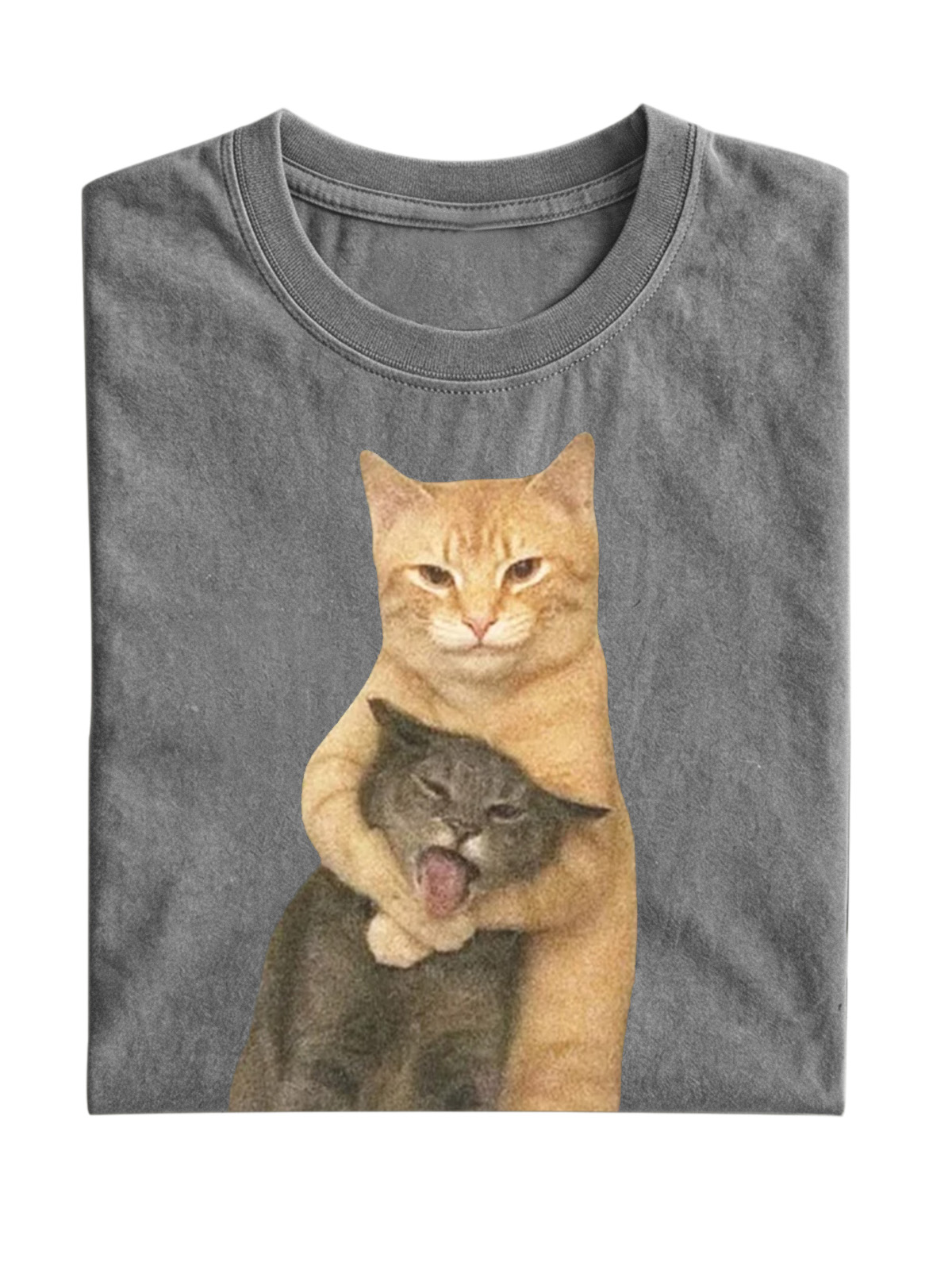 Wacky Cat Meme Cotton Short-sleeve T-shirt