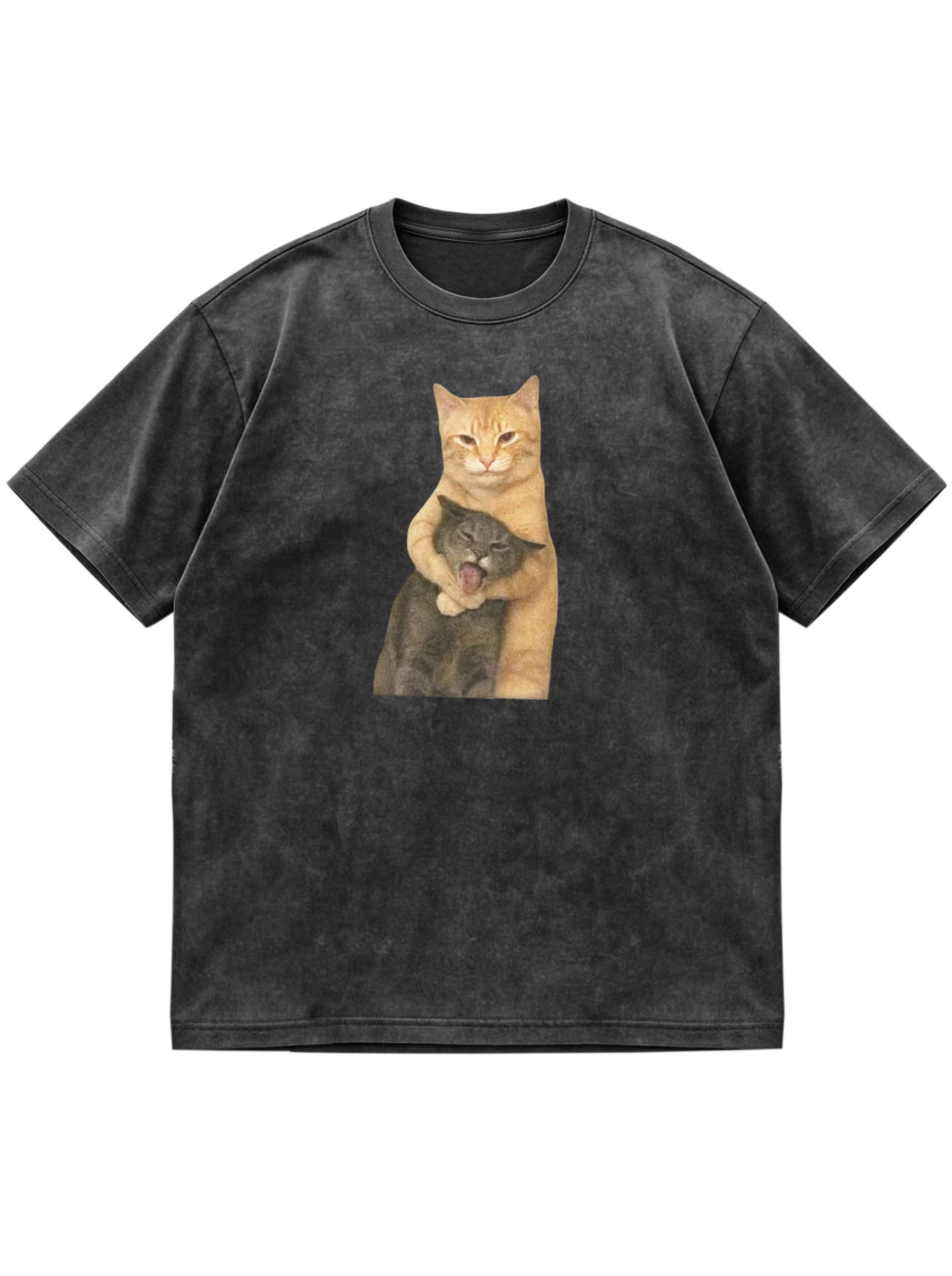 Wacky Cat Meme Cotton Short-sleeve T-shirt