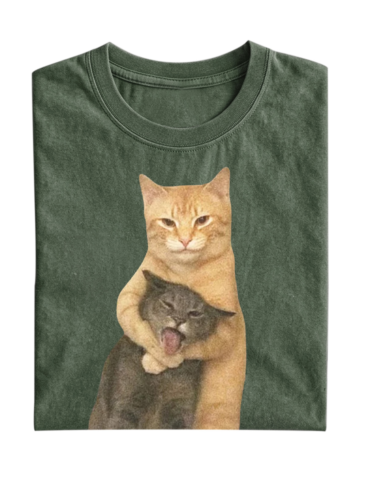 Wacky Cat Meme Cotton Short-sleeve T-shirt