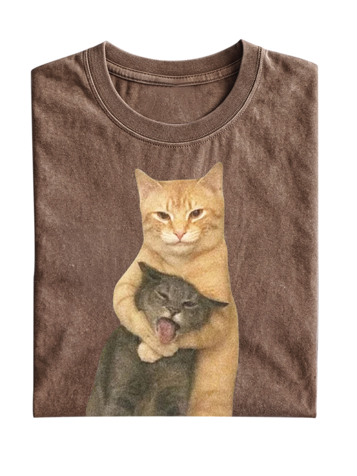 Wacky Cat Meme Cotton Short-sleeve T-shirt