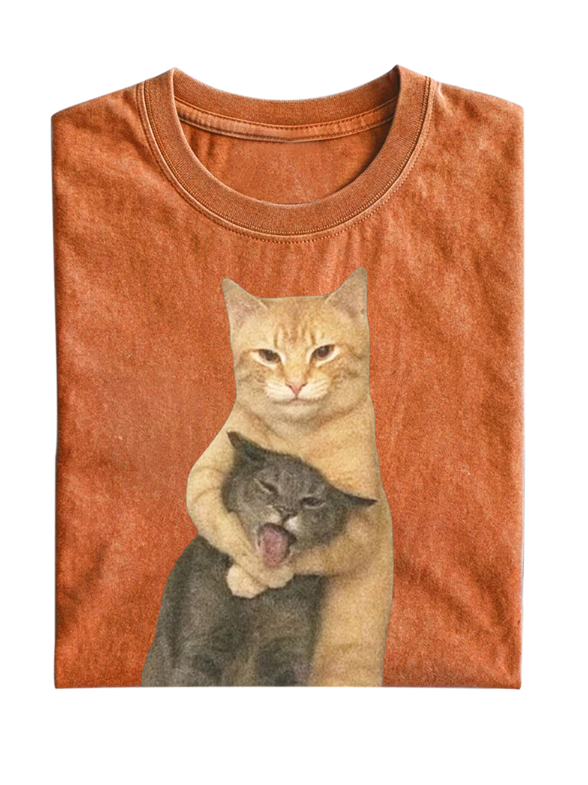 Wacky Cat Meme Cotton Short-sleeve T-shirt