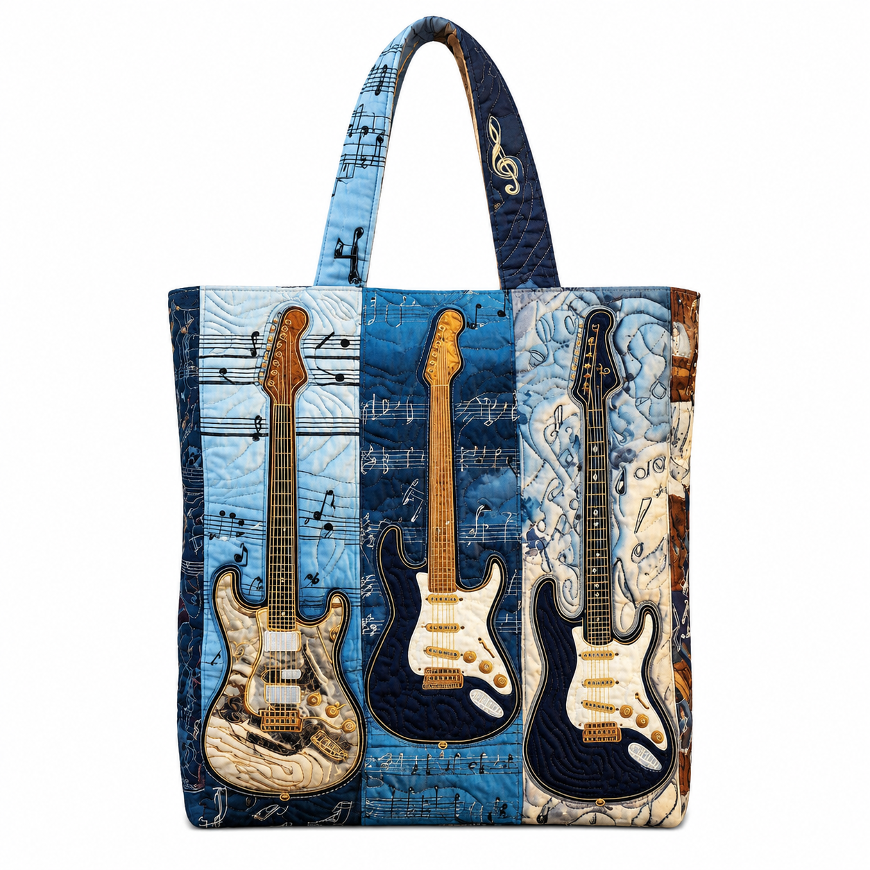 Music Bass Quilted Tote Bag