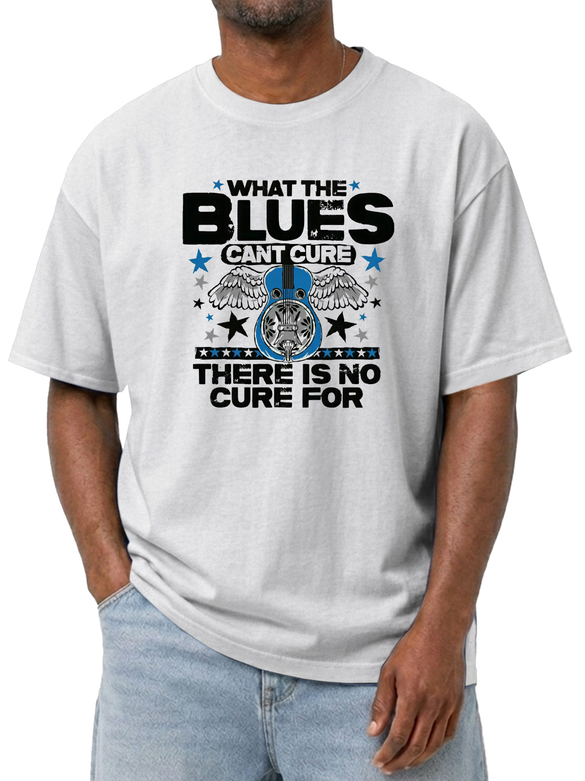 Classic Blues Cure Printed Washed Short Sleeve T-shirt