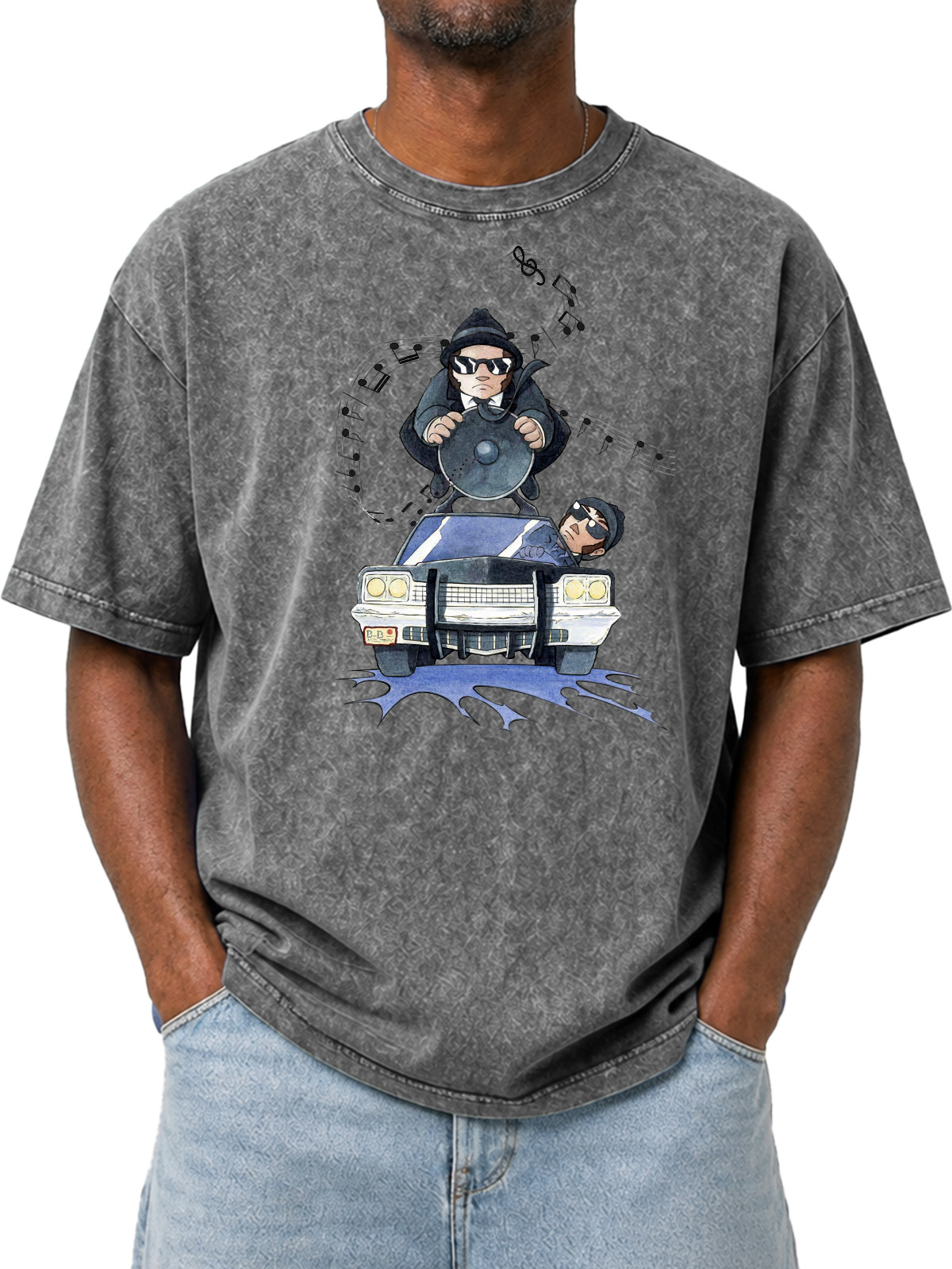 Fun Tribute Classic Printed Washed Short Sleeve T-Shirt