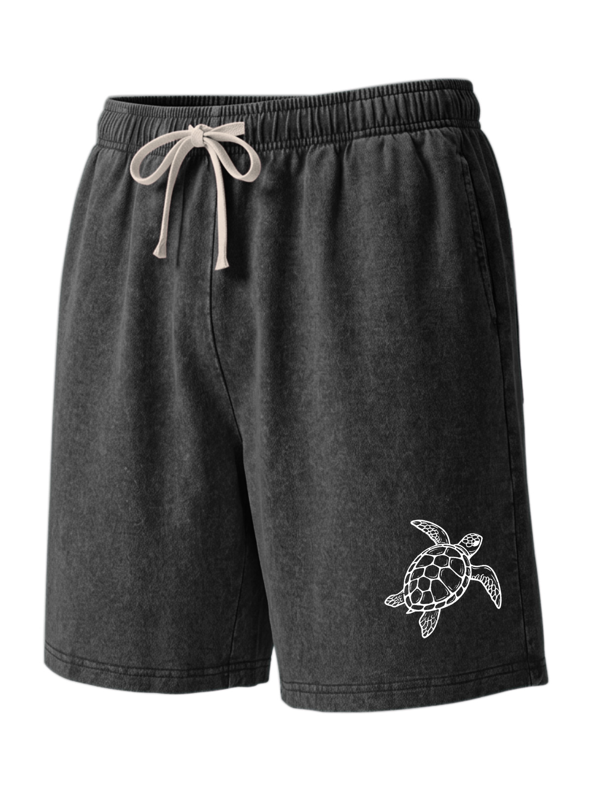 Simple Hawaiian Turtle Print Pure Cotton Shorts